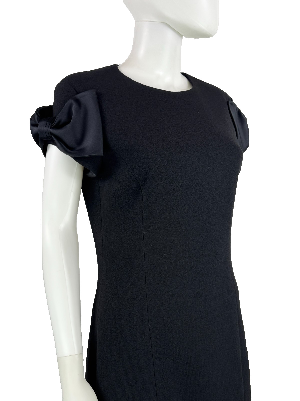$1.8K Michael Kors Collection Black Wool Silk Cocktail Dress 6 US 42 IT M Runway