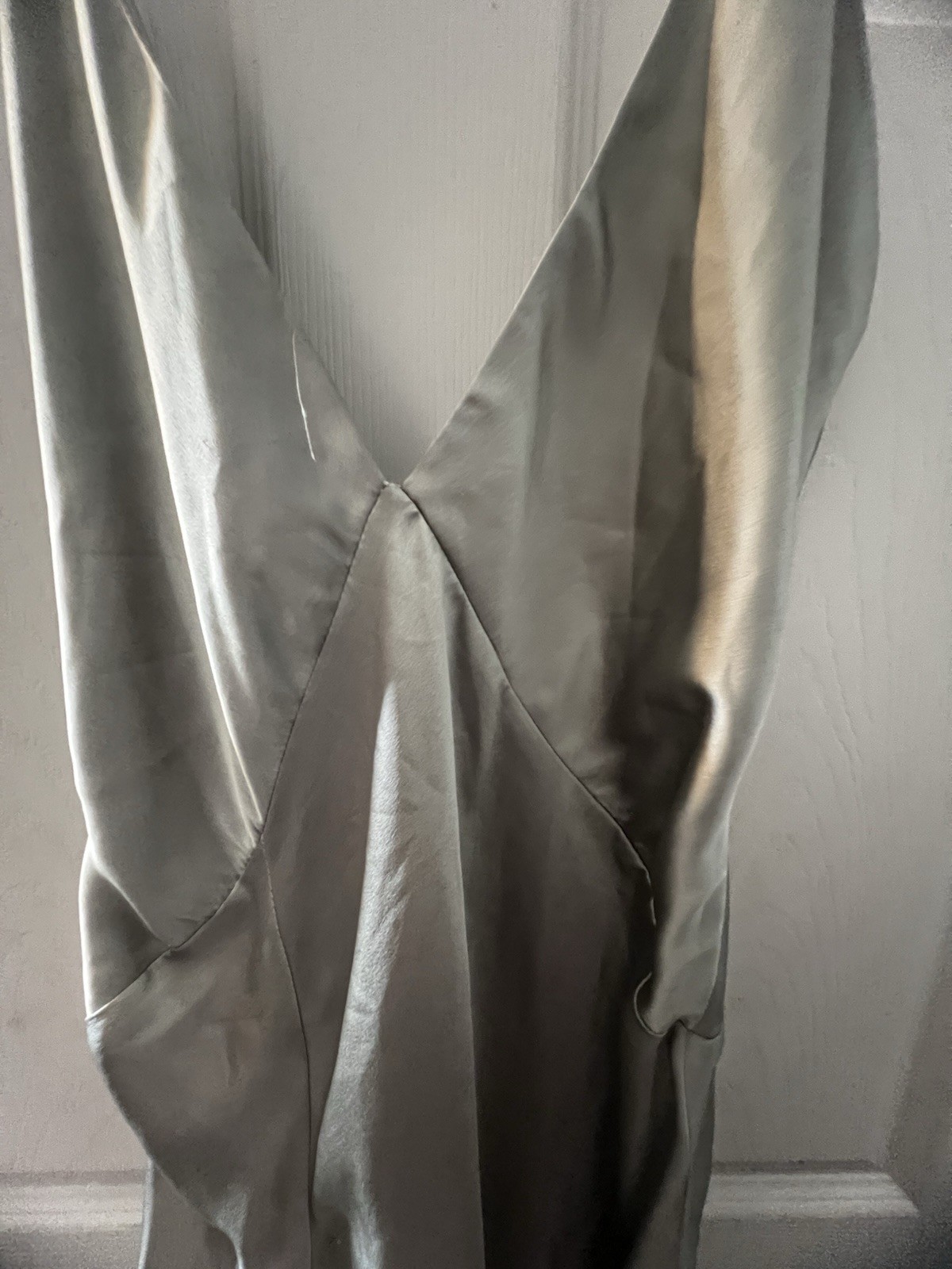 Missguided Olive Green Slip Dress High Split
