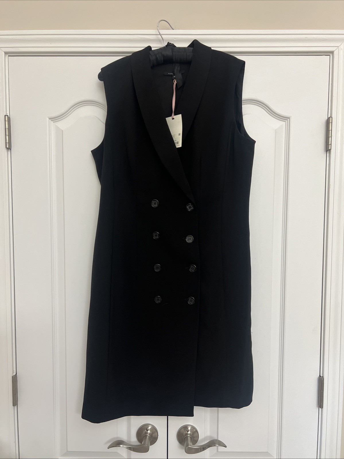 Alex Marie sz 16 Elise Black Professional Double Breasted Button Sleeveless NWT