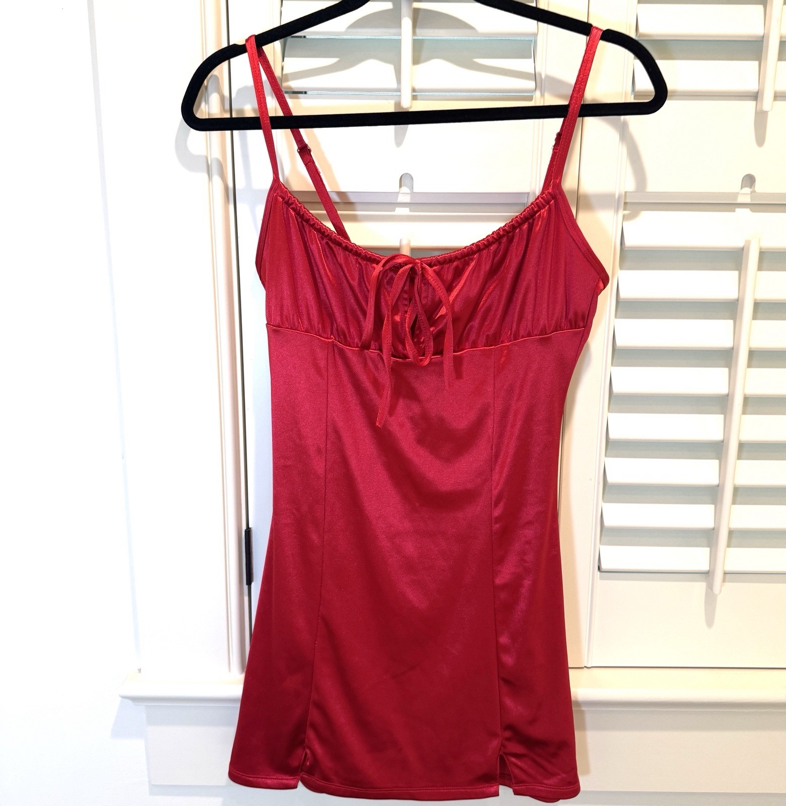 Dolls Kill Dress Sugar Thrillz Size M Red Satin Mini Strappy Women EUC