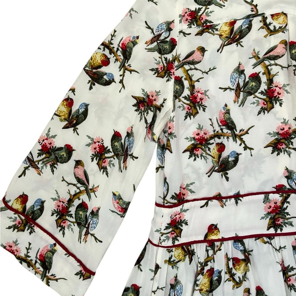 RARE Baum und Pferdgarten Dandy Bird Button Up Midi Dress White Sz EU 36/US 6