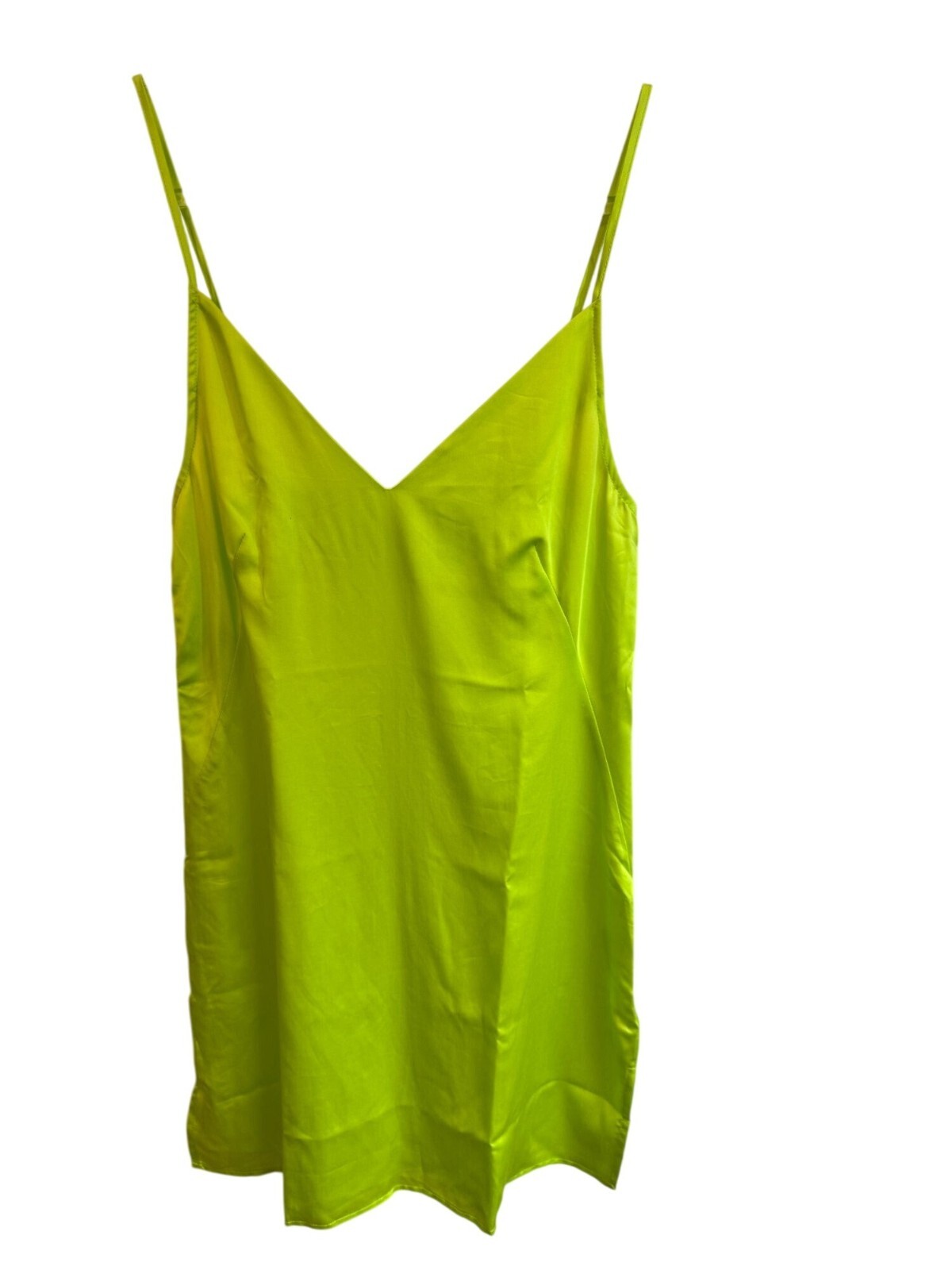 Silky Bamboo Slip Dress Lime Green Soft Cooling Fabric Size XS Date Night,