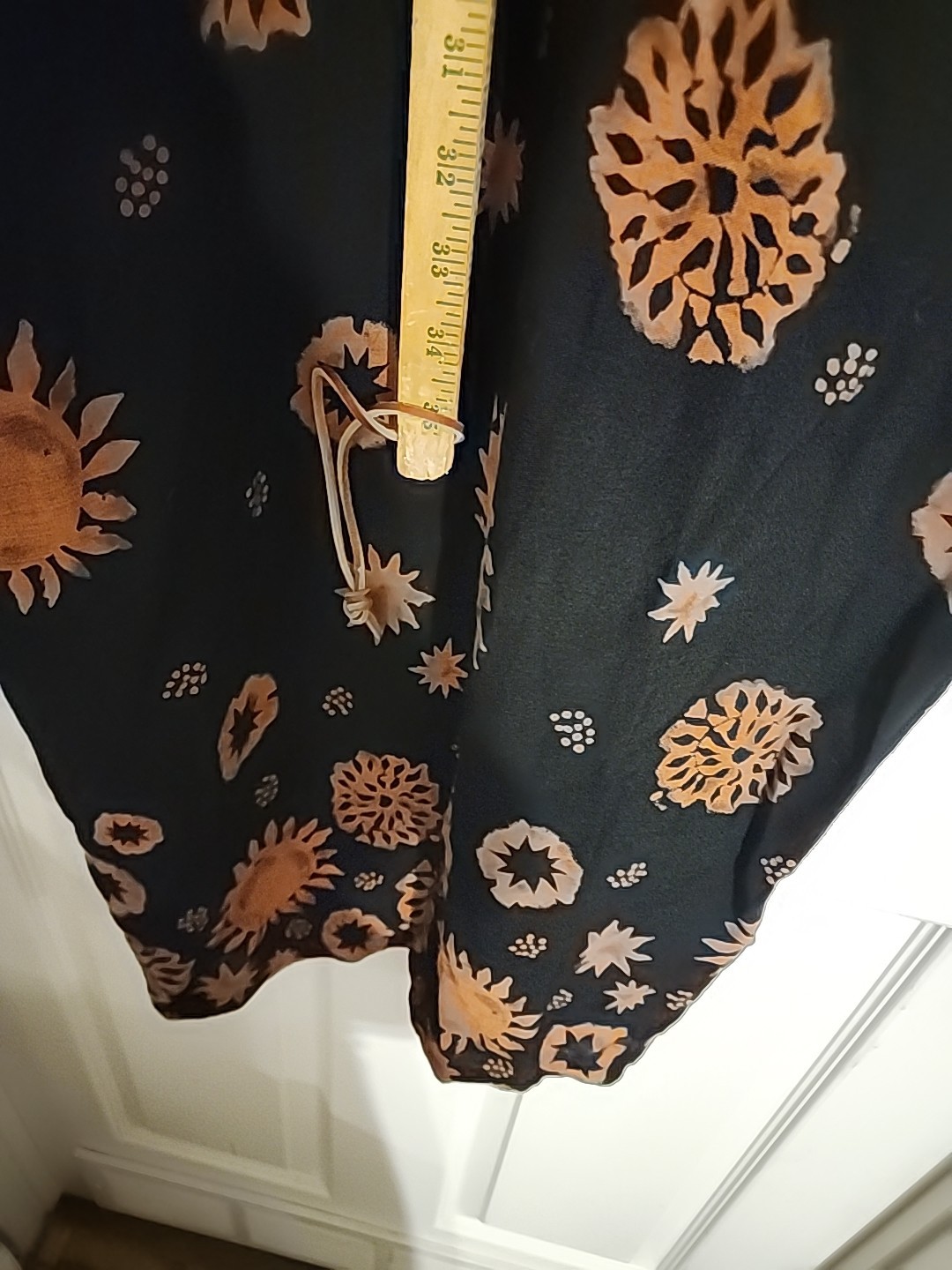 Celestial Hippie Sun & Stars Dress Shear Black Mock Turtle Neck Vintage Festival