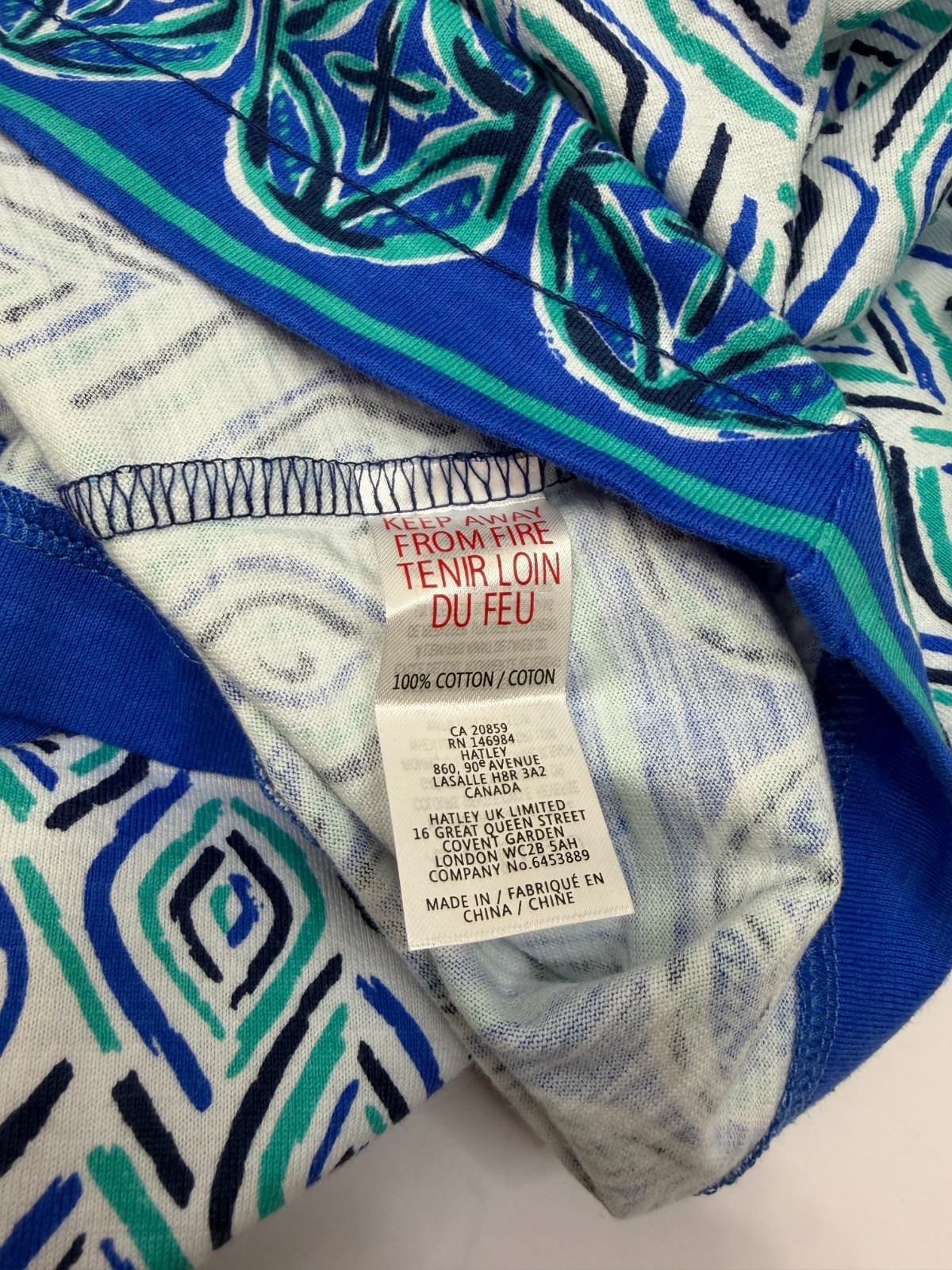 Hatley Womens Blue Shoreline Ripples Short Sleeve Dress Size Medium
