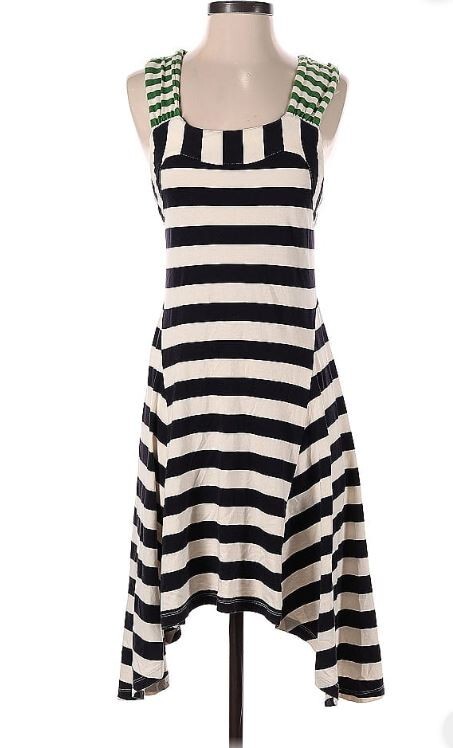 Anthropologie HWR Monogram Sz XS Split Stripes Striped Tank Dress Sundress
