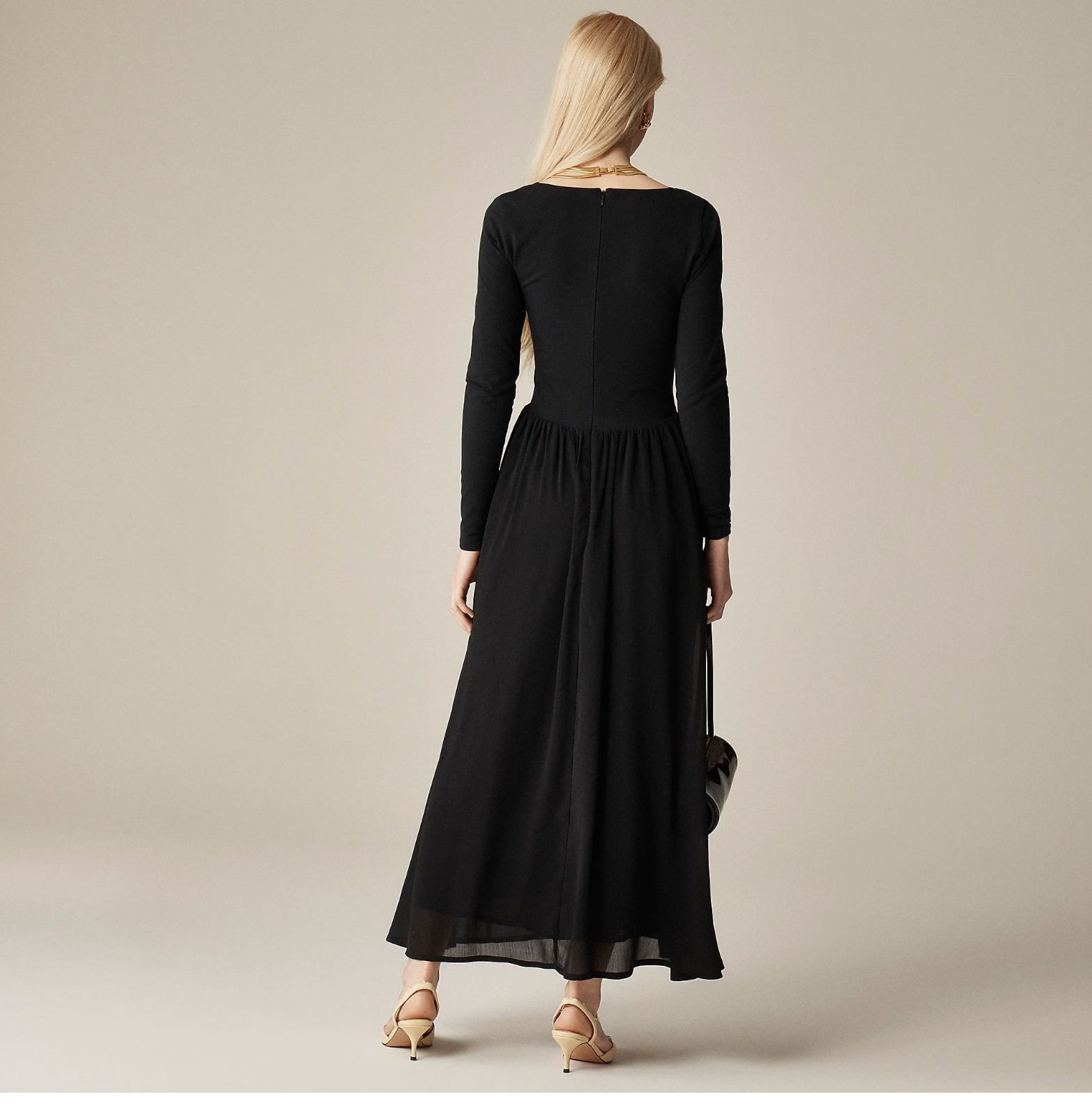 NWT $168 J.Crew Women’s MEDIUM Black LS Ballet Dress Chiffon Skirt