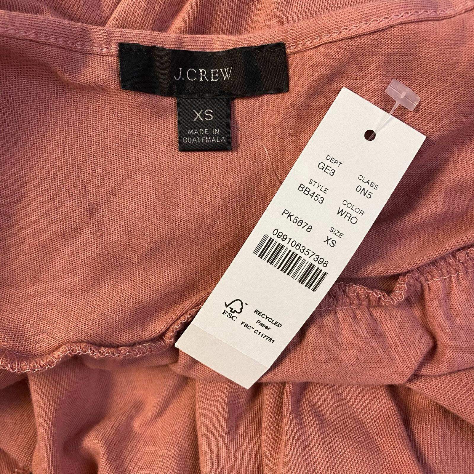 J.Crew NWT Tiered Ruffle Knit Keyhole Maxi Dress Size XS Weathered Rose