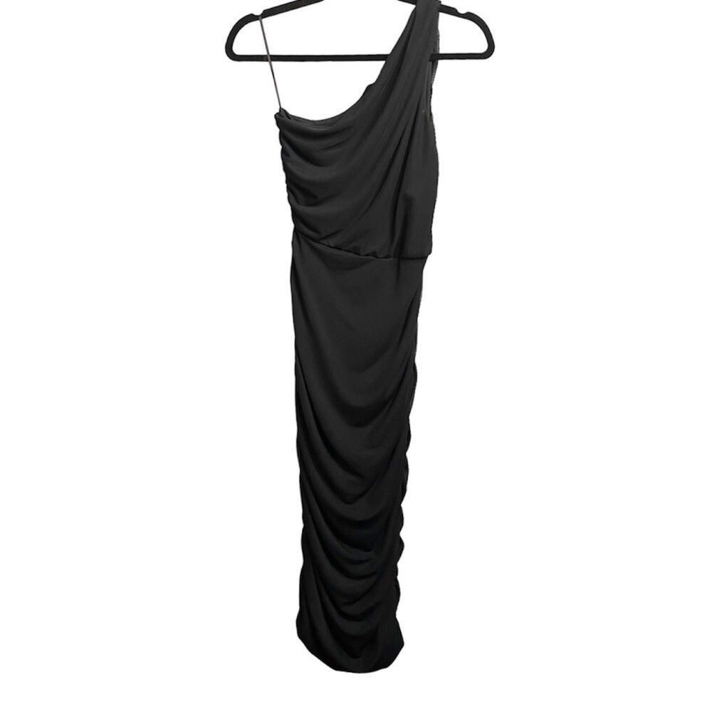 LOVE BY DESIGN Sz Small Black One Shoulder Bodycon Dress EUC