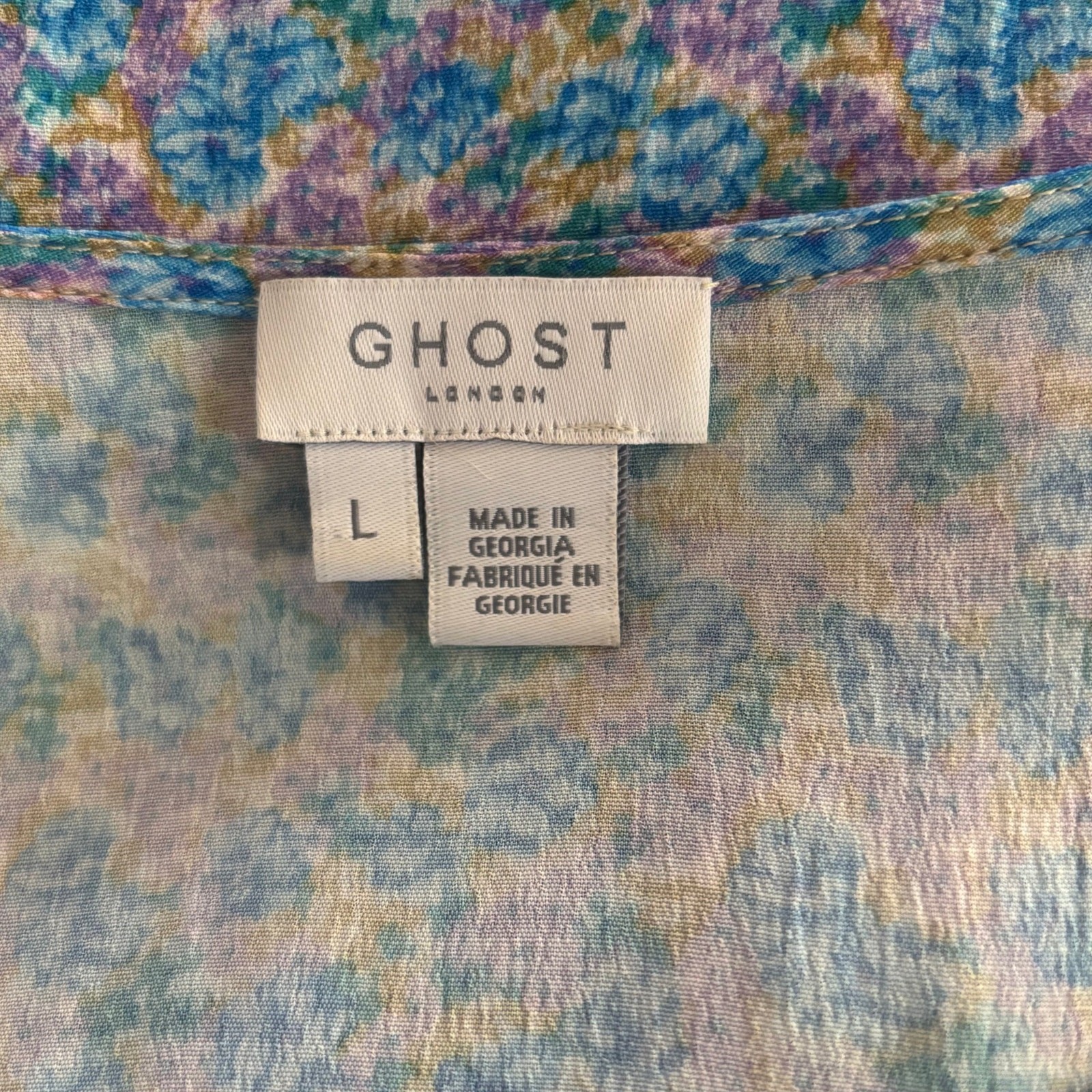 GHOST London Blue Floral Cottage Core Sundress Dress New Size Large