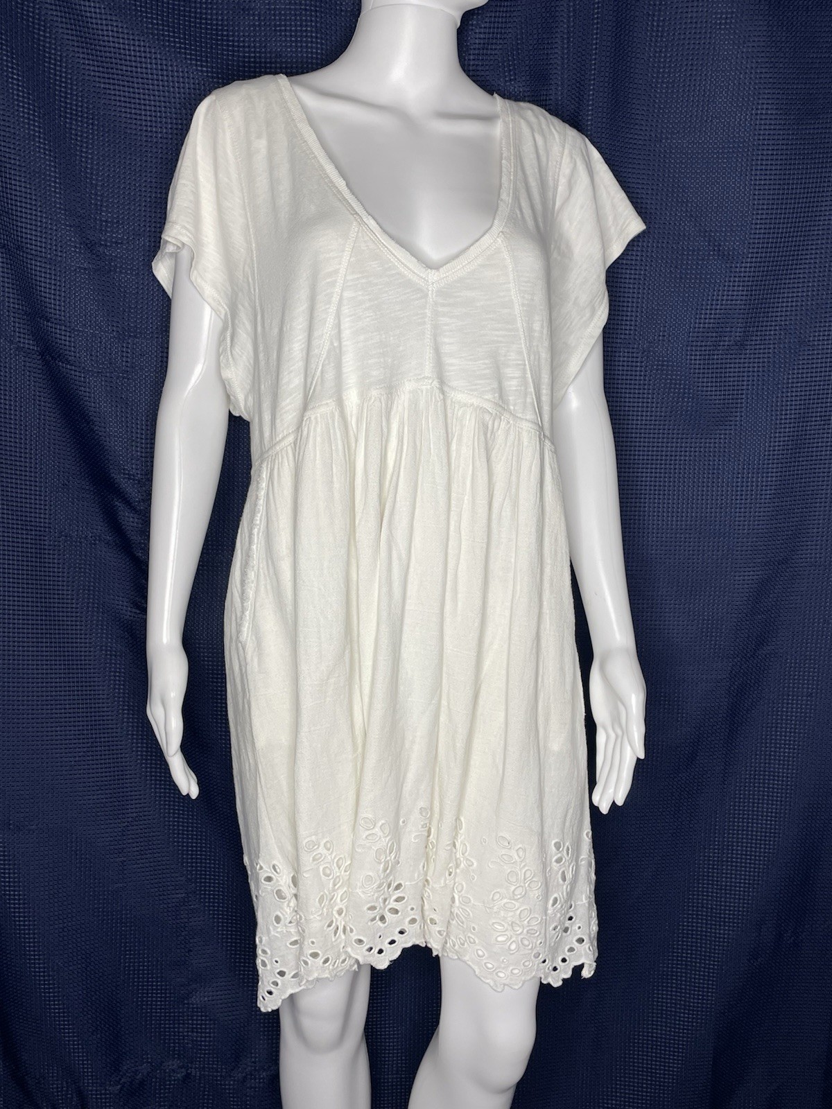 Daily Practice by Anthropologie Valensole Dress White Cotton Large Pockets Lined