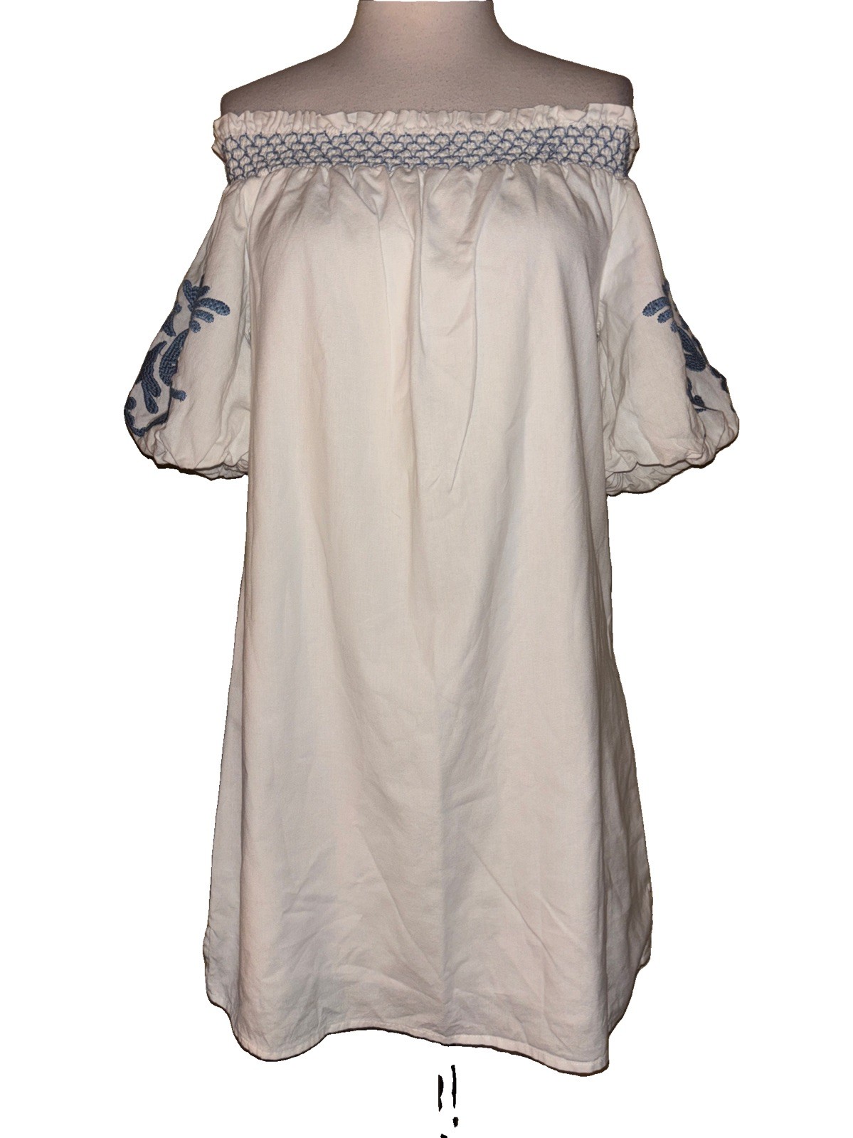 Beachlunchlounge Collection White Off Shoulder Embroidered Dress Size Medium