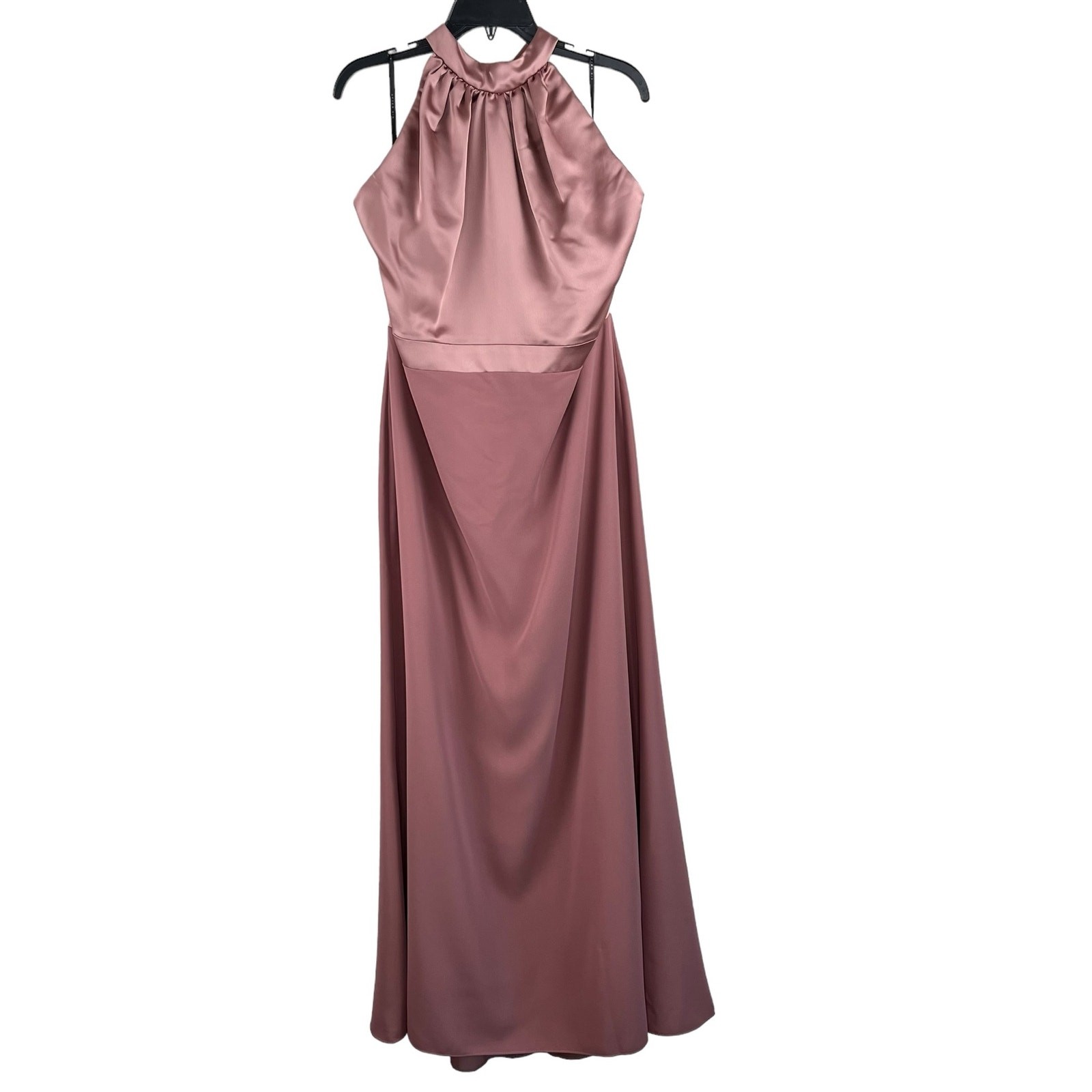 After Six High Neck Halter Maxi Gown Sienna Open Back Luxe Charmeuse 20 NWT