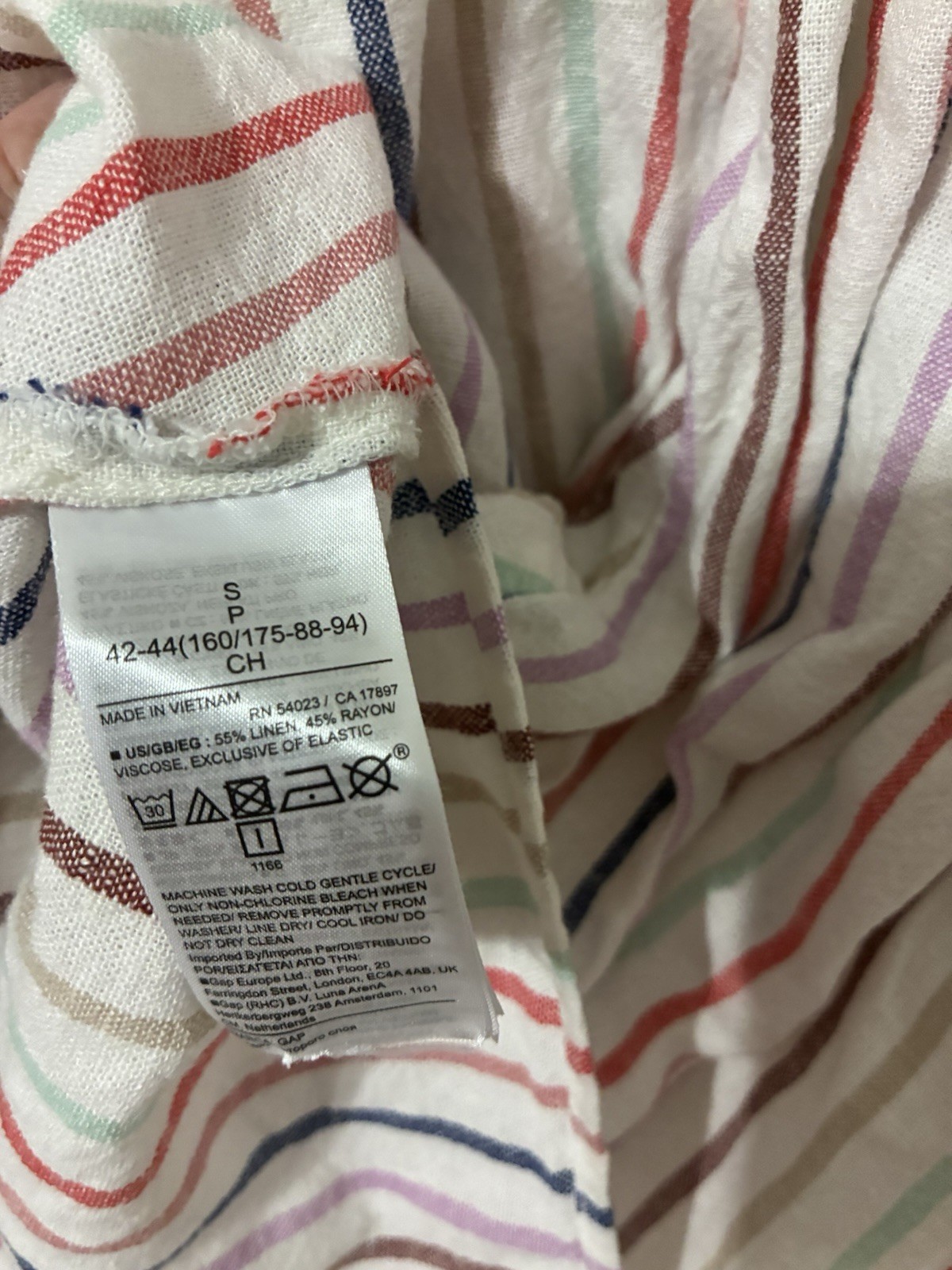 GAP striped sundress Size Small Cami top Fit & Flare Linen blend Multicolor