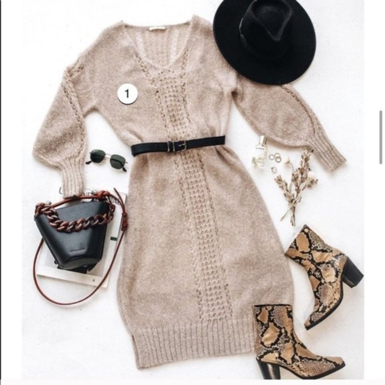 💕SPELL & THE GYPSY💕 Knit Midi Sweater Dress ~ Stone Small/Medium NWT