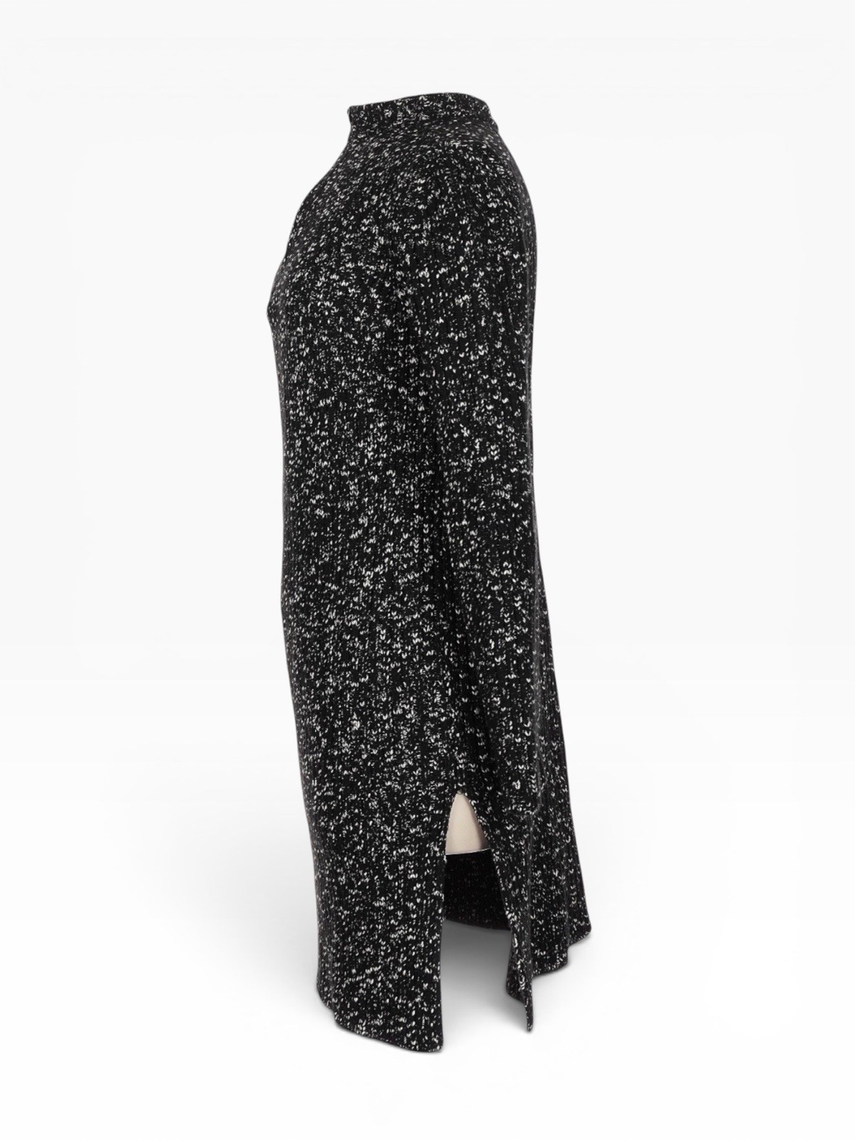 Celine Phoebe Philo 2014 Black White Marled Knit Tunic Sweater Dress Medium M