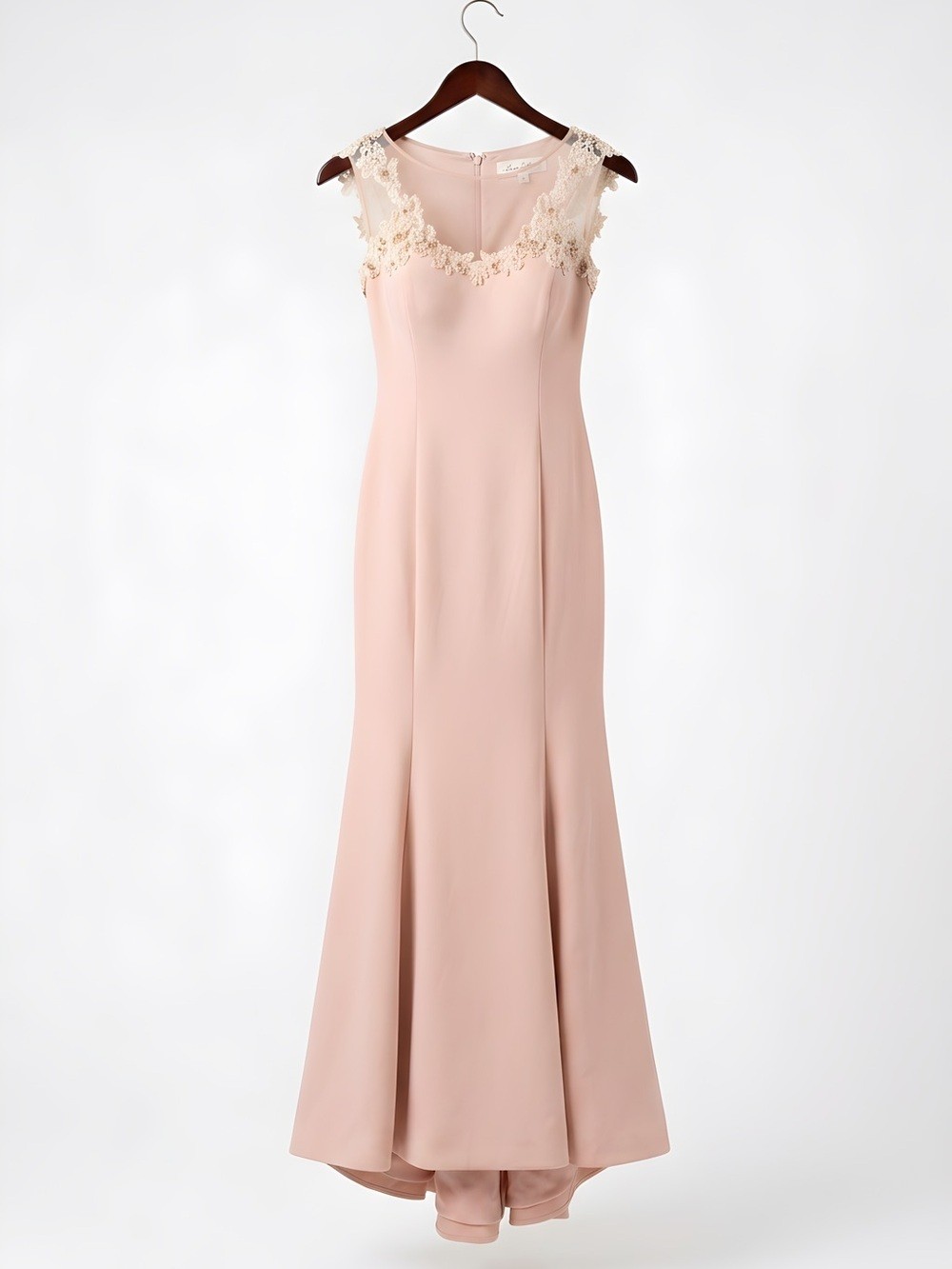 VENUS Blush Maxi Dress with Floral Accents Wedding/Special Occasion