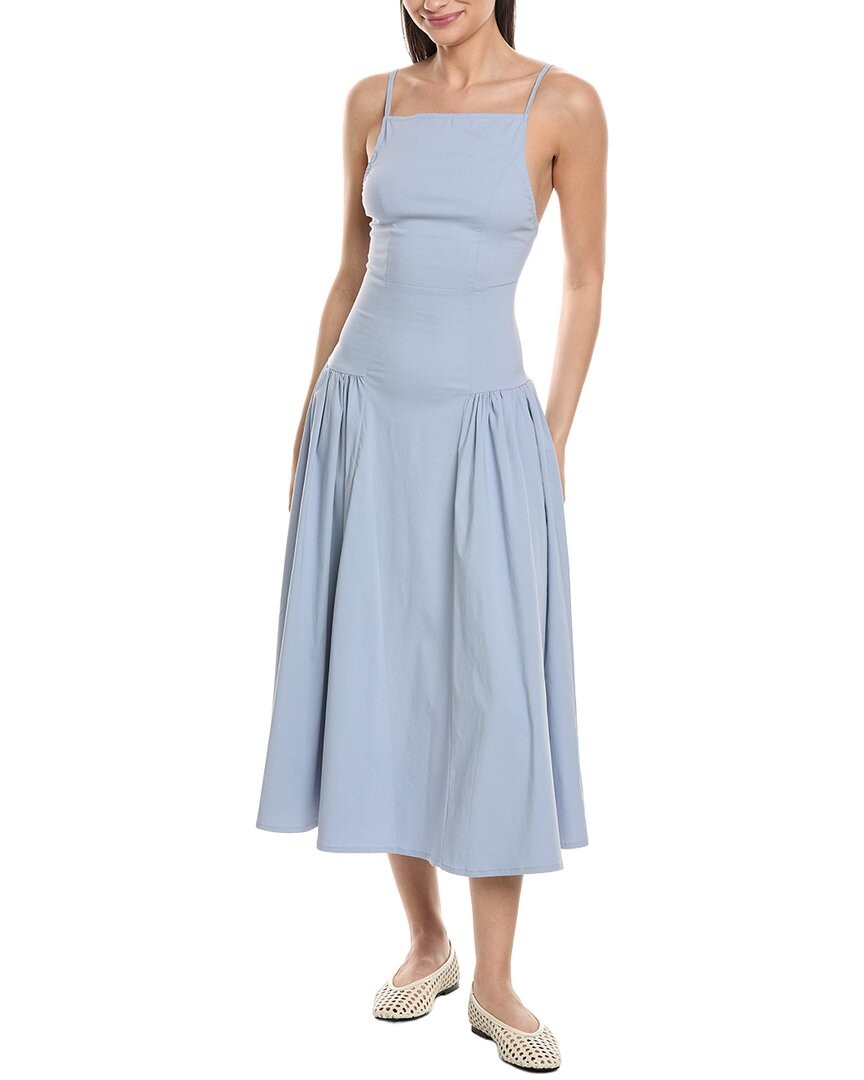 Weworewhat Flare Panel Linen-Blend Midi Dress Women’s 12