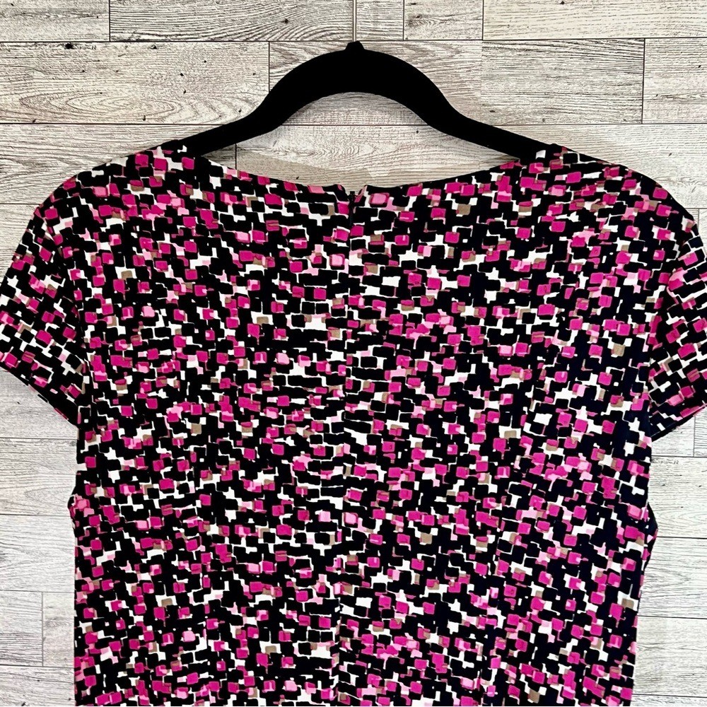 Laura Jeffries Pink,Black,White Multi-Blocks Dress -Size 12 Fit & Flare Stretch