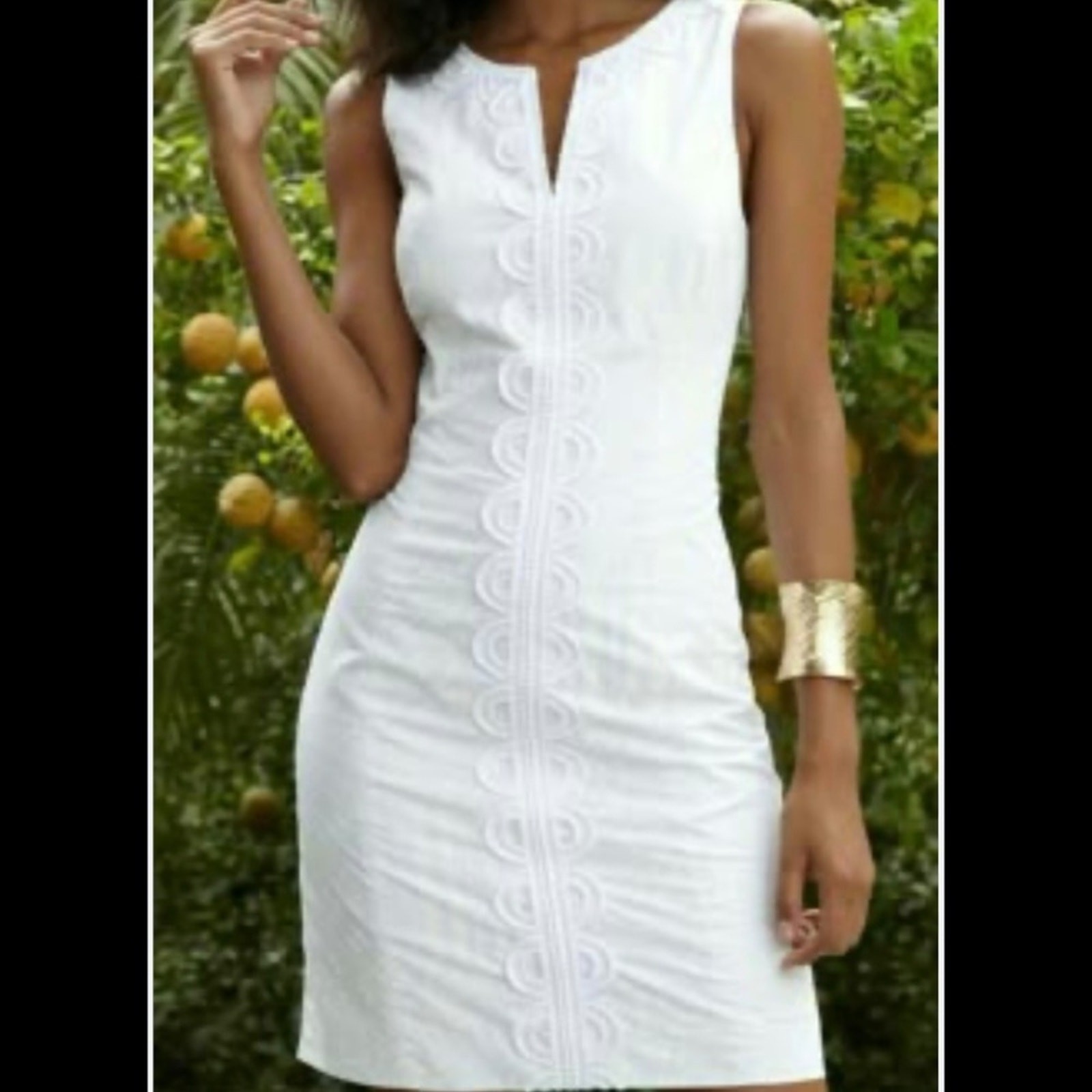 Lilly Pulitzer 6 Womens Dress Off White Small Cotton Retro Crochet Resort 60s