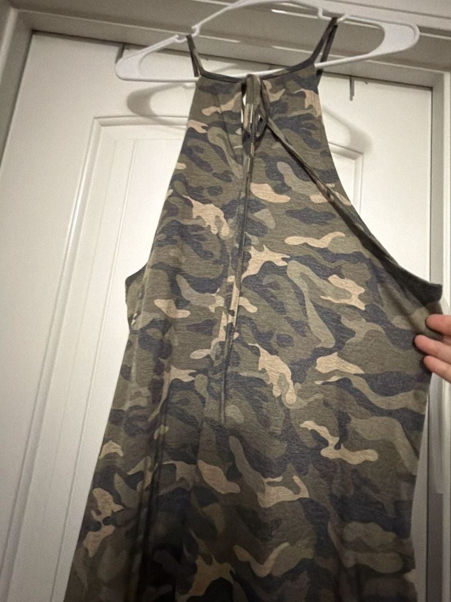 Shopin LA Women’s Camouflage Print Halter Neck Maxi Dress
