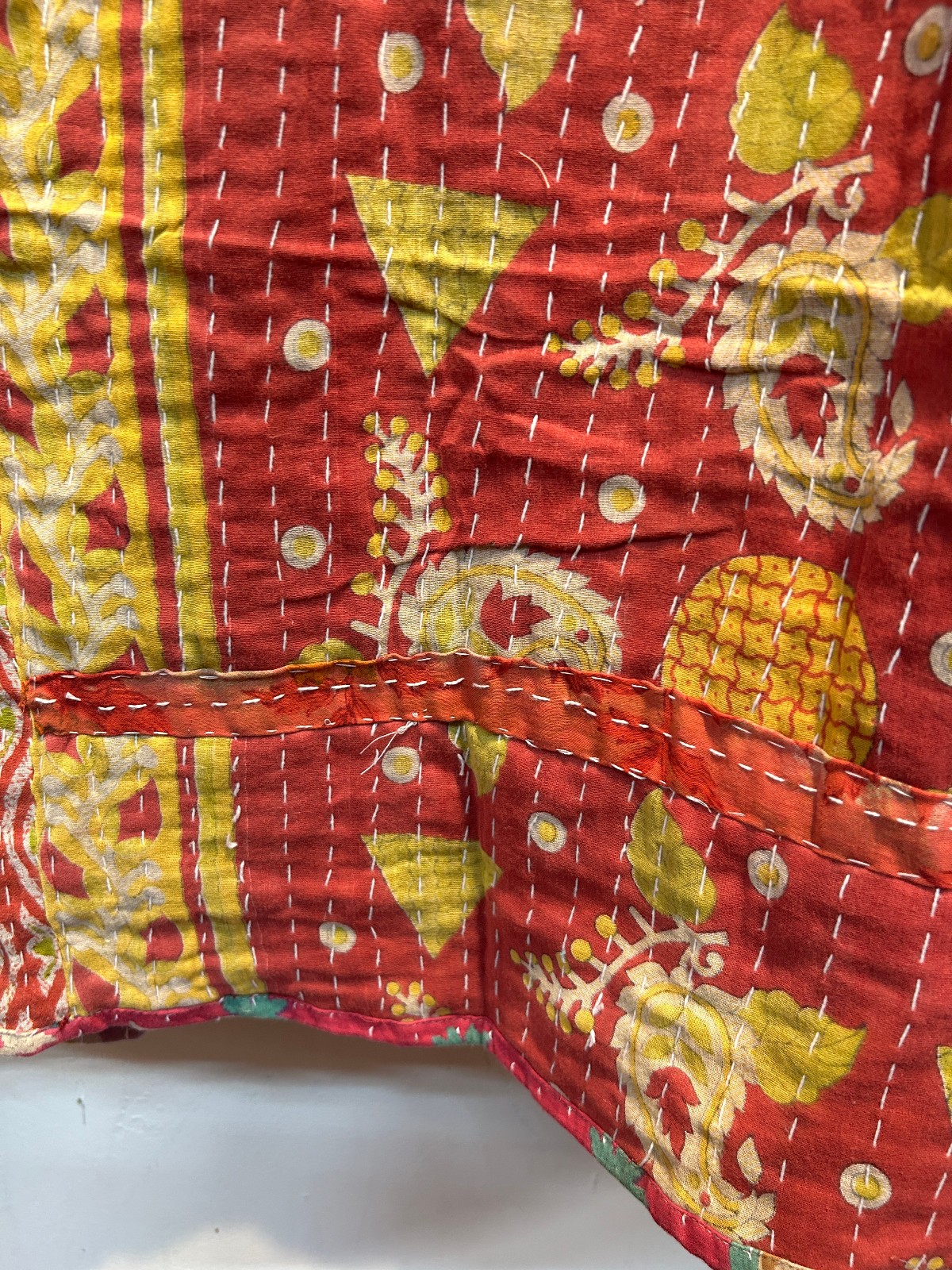 Nw FUNKY STUFF hippy boho vintage cotton pocket kantha maxi reversible DRESS 1X