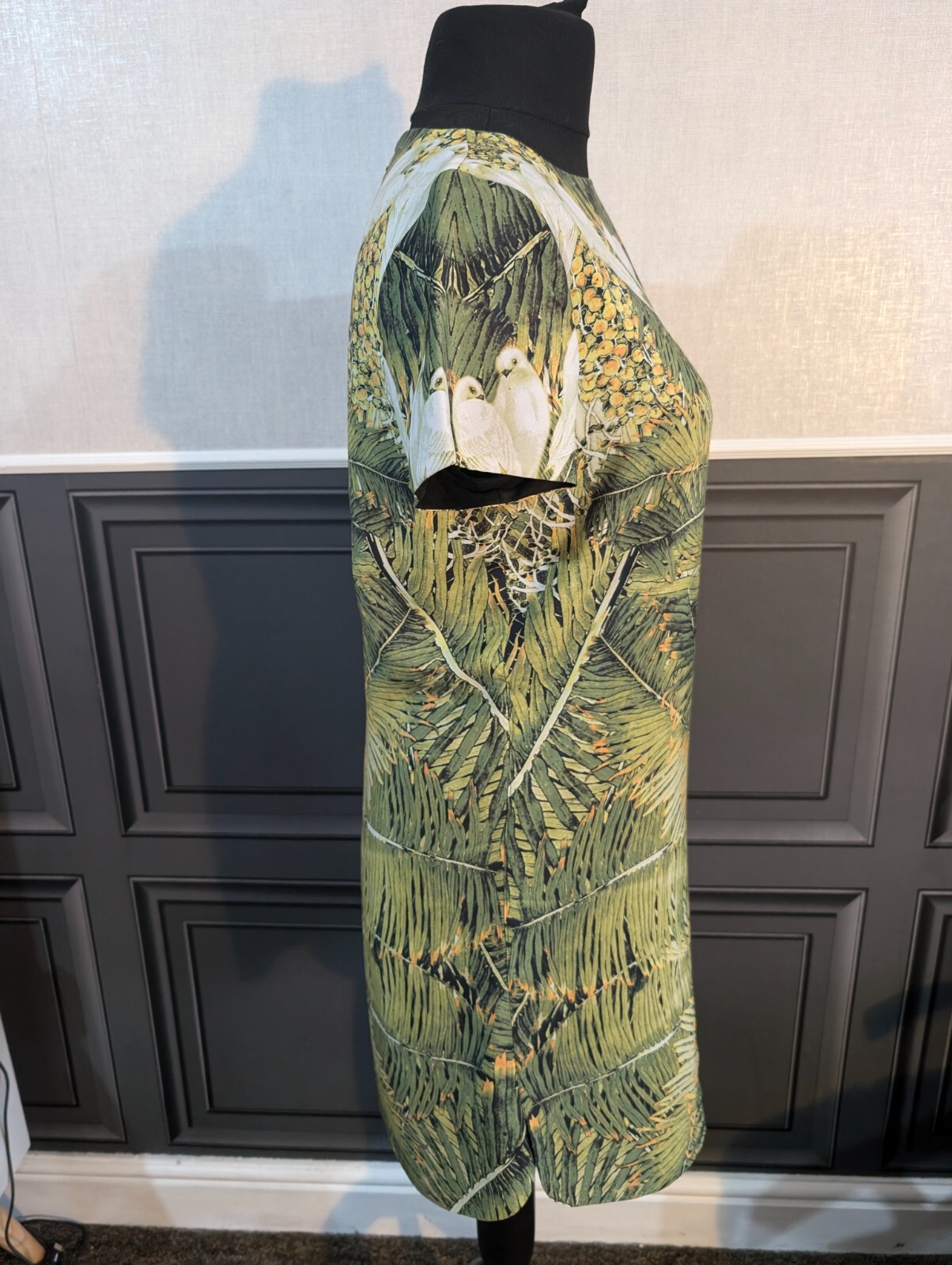 TED BAKER DONDRI Green Dove Print Shift dress uk10