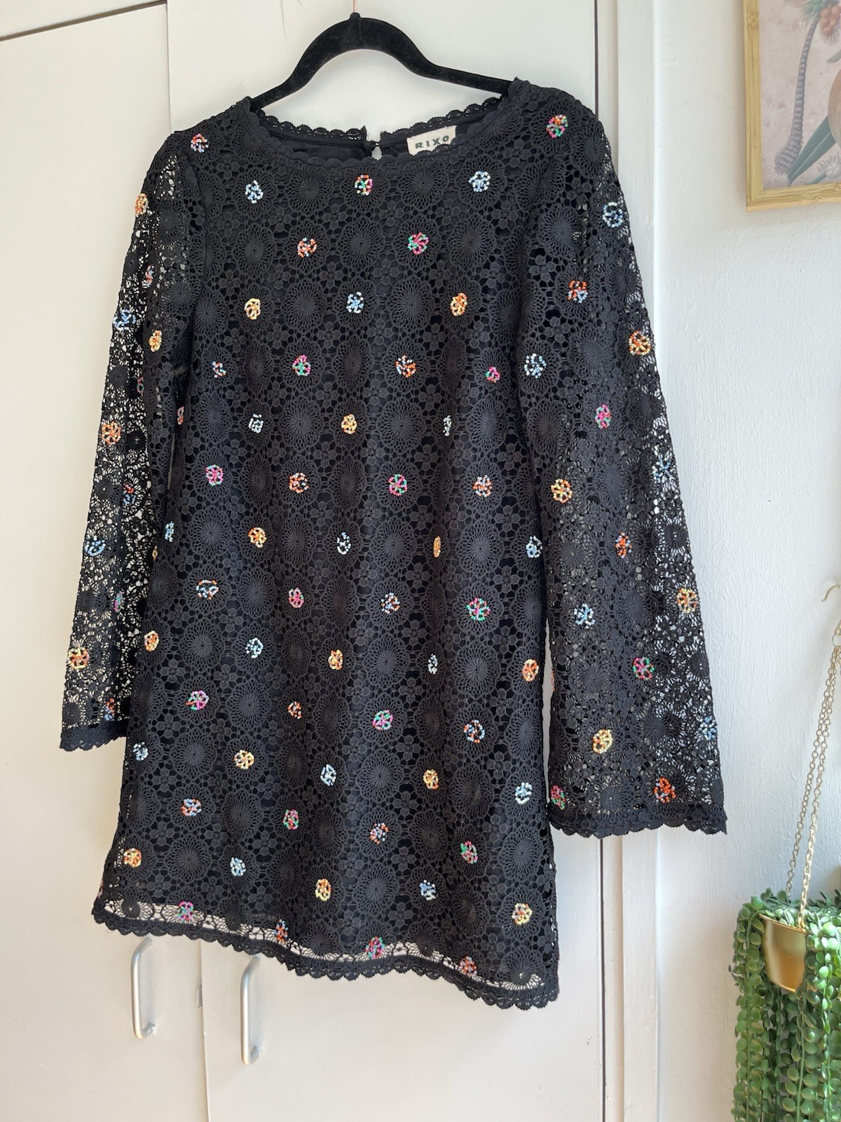 Rixo ‘Mylene’ beaded crochet mini dress – XS (UK 6), RRP £240
