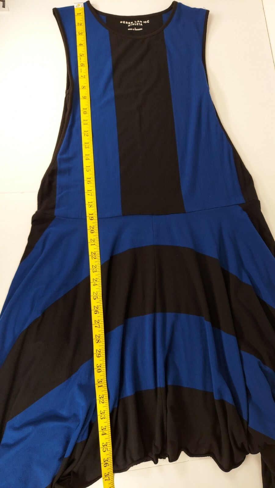 $148 DEREK LAM 10 C CROSBY ATHLETA WOMEN’S SIZE SMALL BLACK BLUE FLUID DRESS VGC