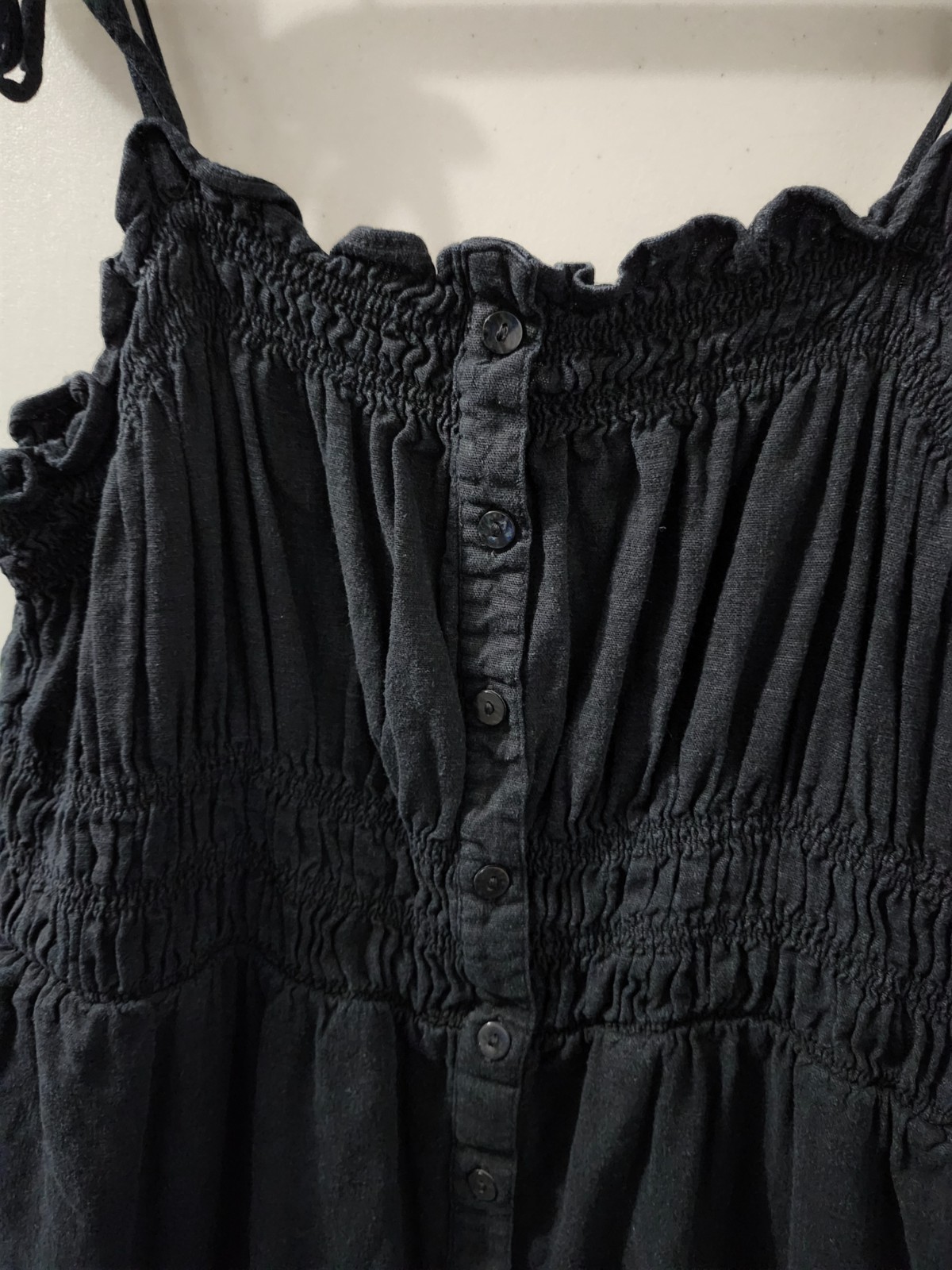 Universal Thread Dress Womens XL Strap Cami Button Up Pintuck Smock Linen Blend