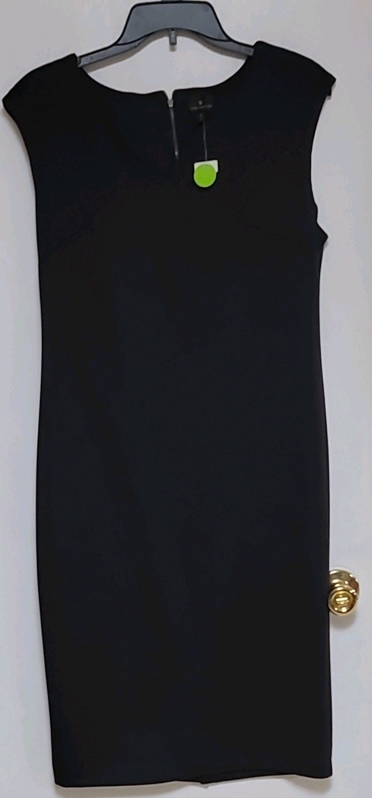 Worthington Sheath Dress Black Sleeveless Knee Length Round Neck Zipper Size 8