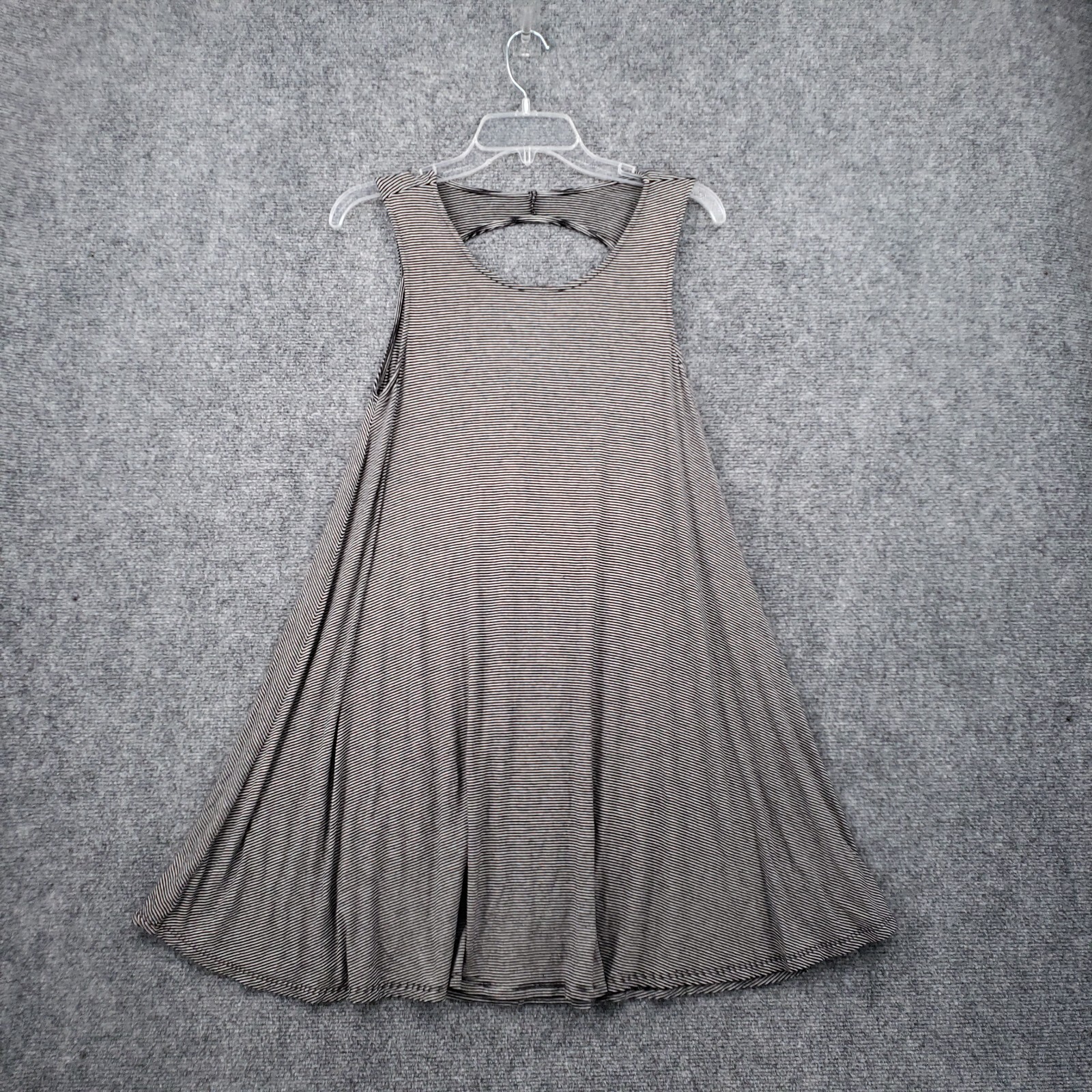 American Eagle Dress Women XS Black Striped Mini Tank Shift Cut Out Flowy Casual