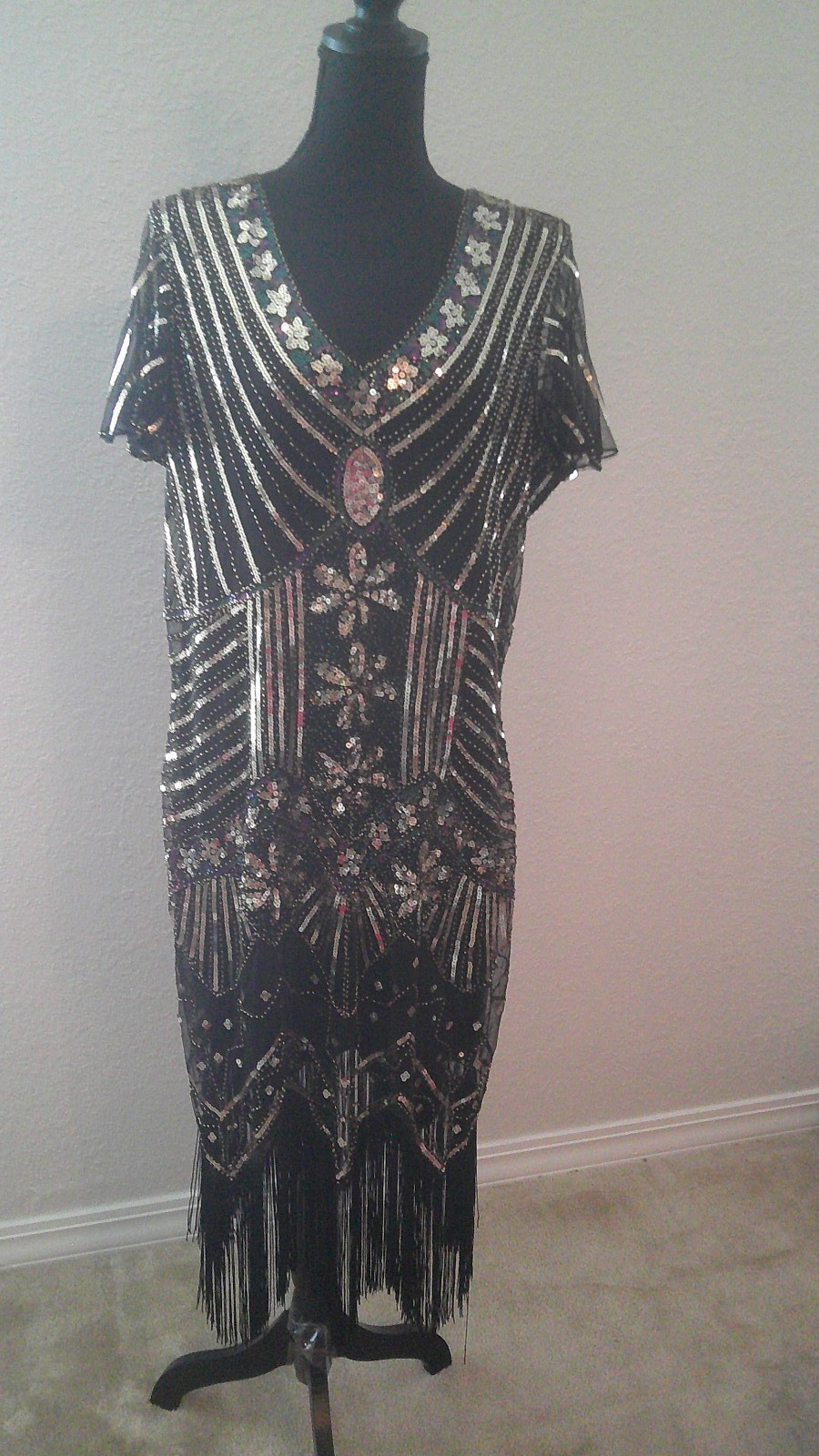 Fundaisy Black Sequined Flapper Dress Size 3X (Runs Small)