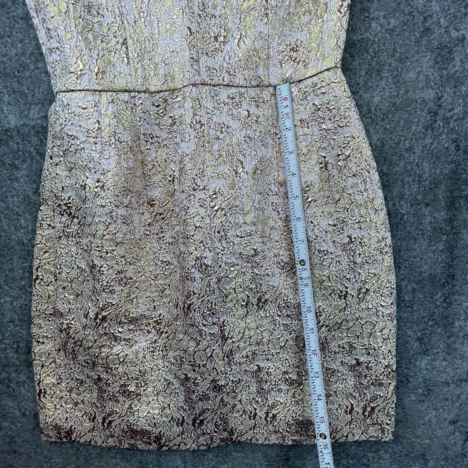 Jill Stuart Collection Dress 0 Pink Gold Shimmer Metallic Party Jacquard Silk