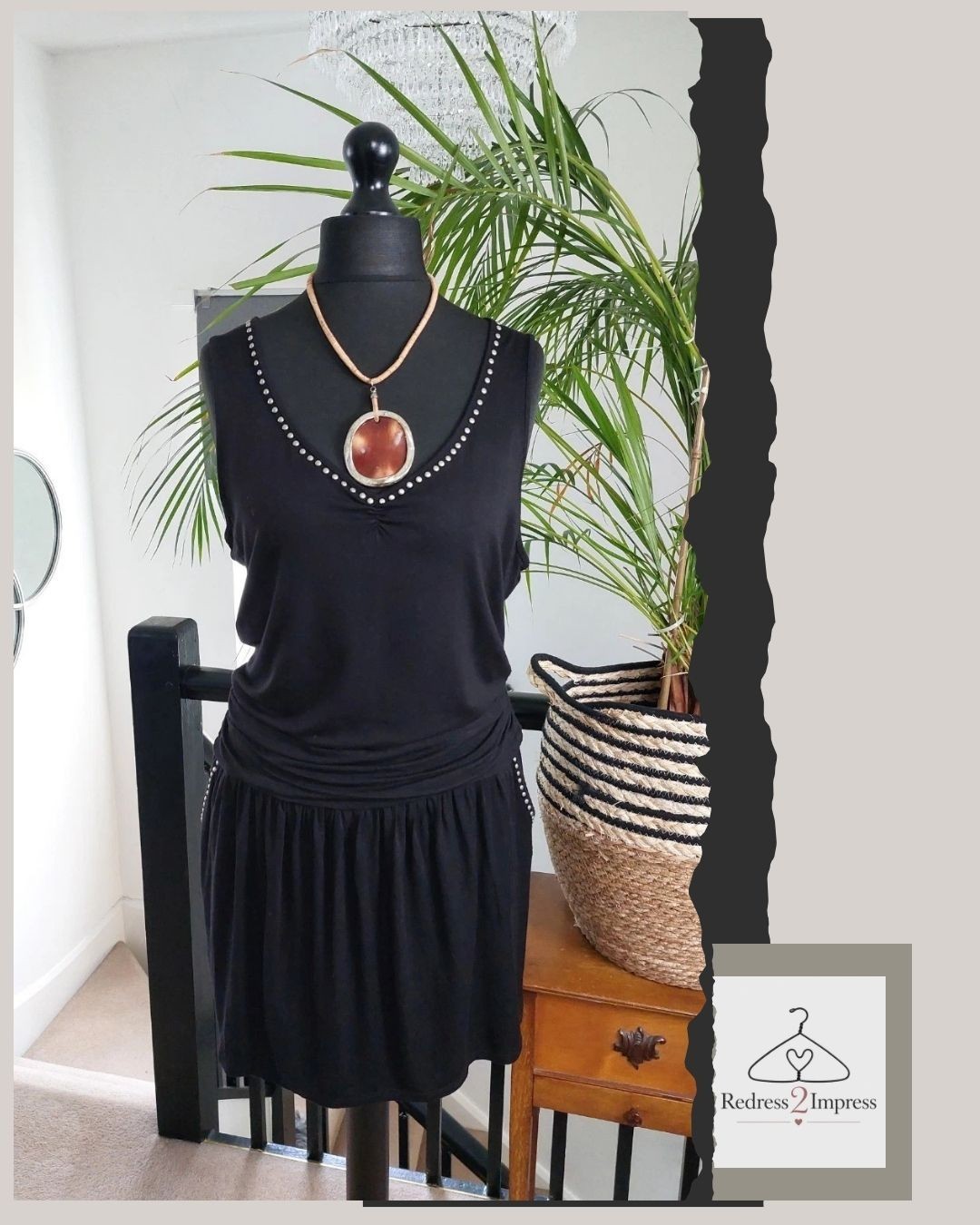 LA REDOUTE Womens short Dress size 16 18 L Summer Grecian BOHO Festival Edgy