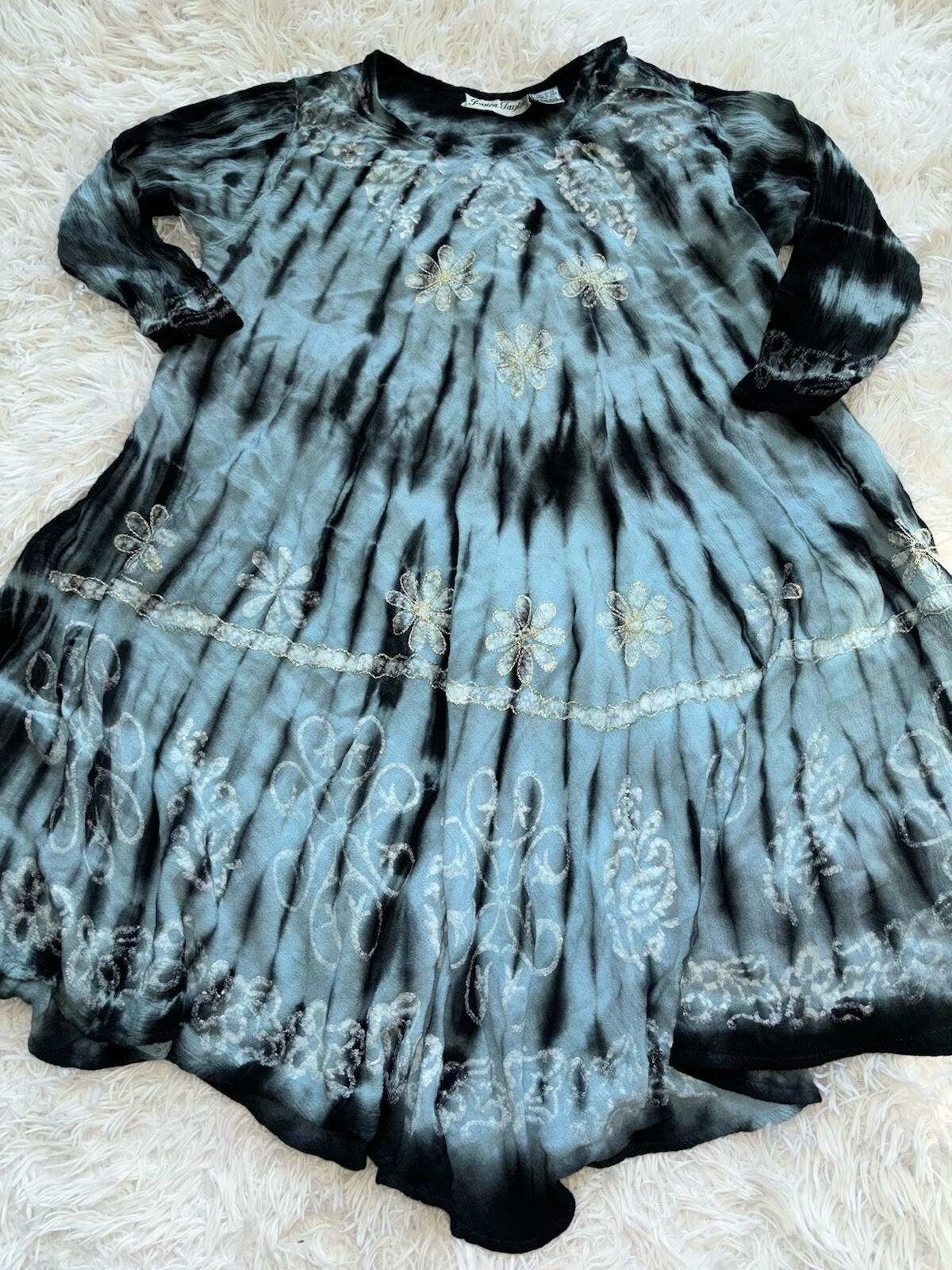Jessica Taylor Women’s One Size Blue & Gray Tie Dye Dress. Beautiful