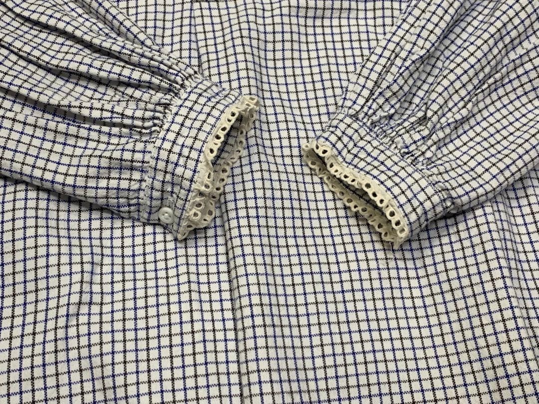 Graph Plaid Pattern Key Neck Tunic Dress 26T_e308 Japan