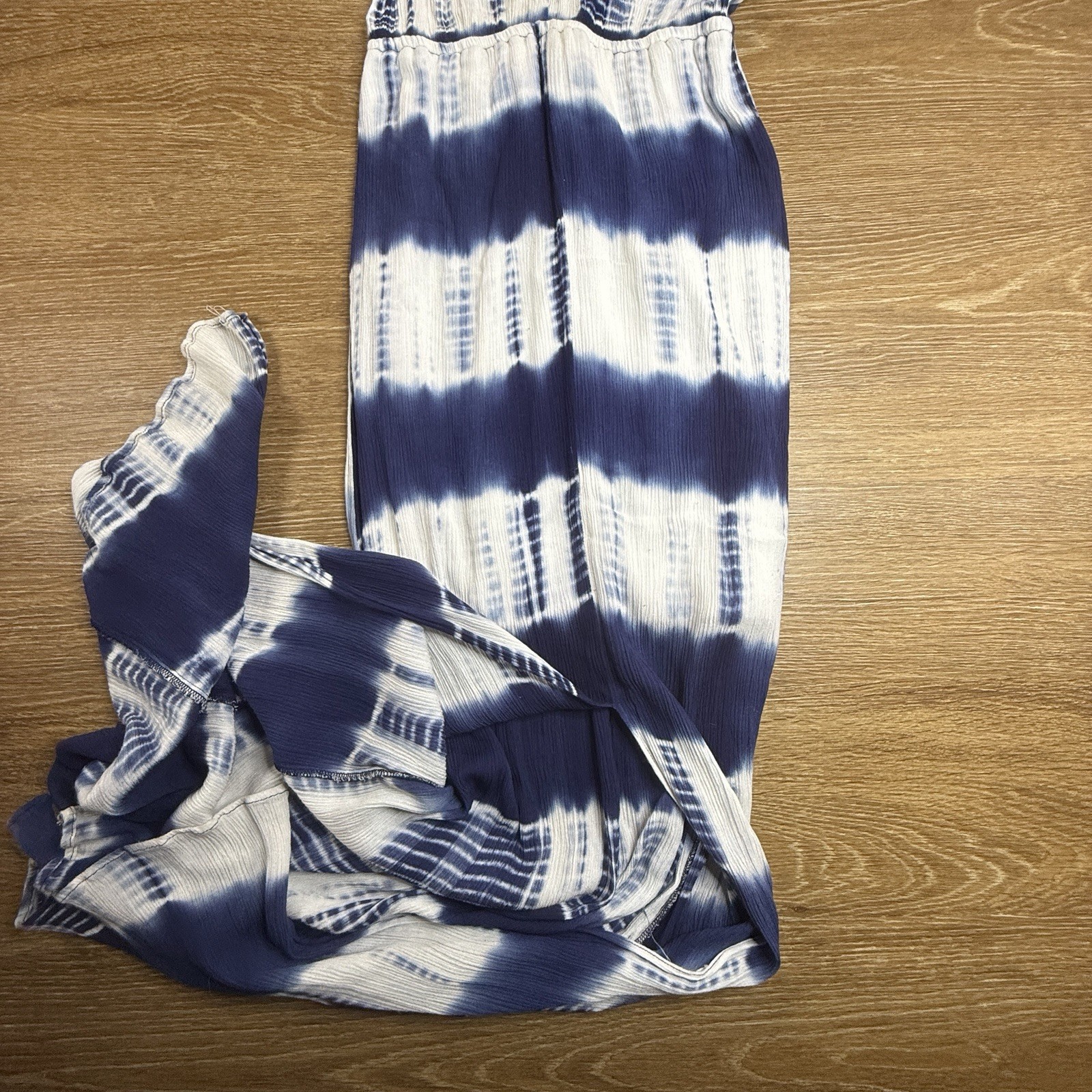 Flying Tomato Maxi Dress Women’s S Blue White Tie Dye Sleeveless Boho Coastal