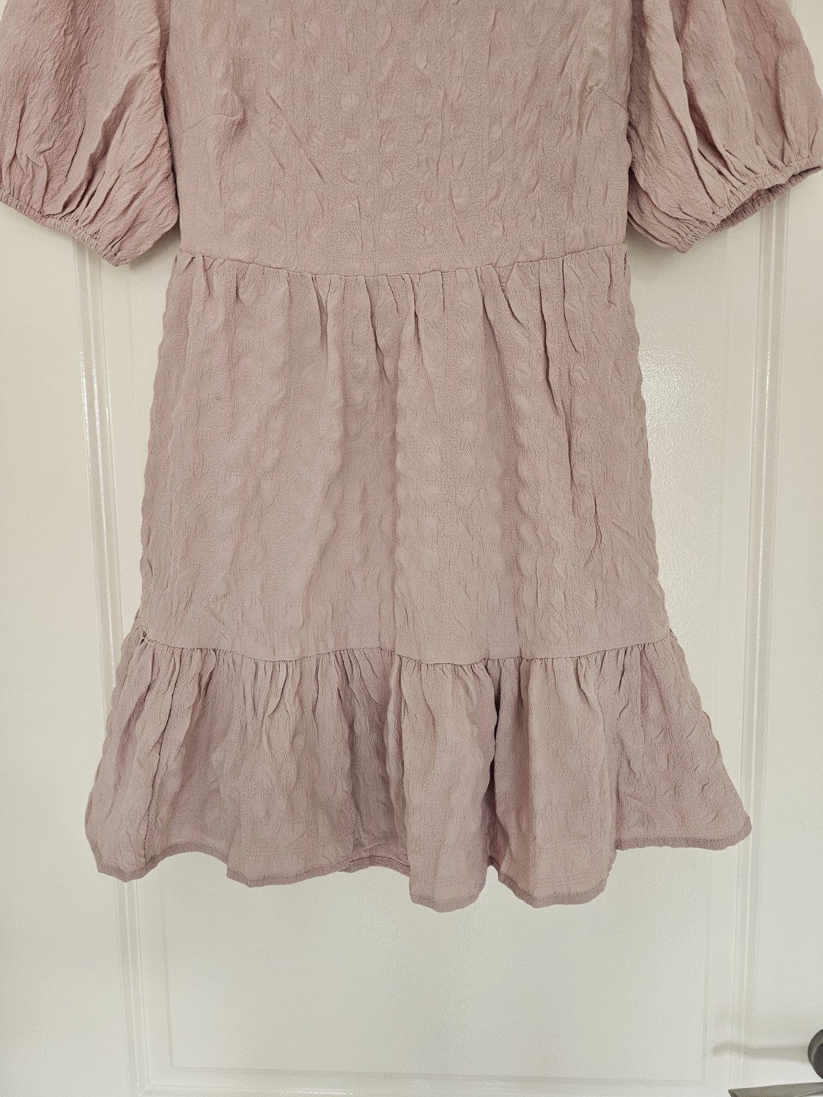 River Island,woman’s puff sleeve, mini back tie summer dress size 12 petite
