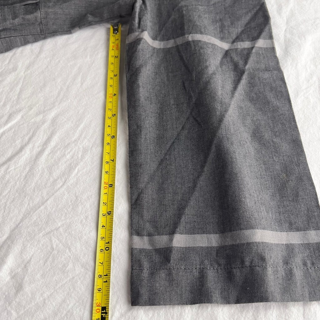 Gudrun Sjoden Gray Sripe Organic Cotton Oversized Midi Dress Small Lagenlook