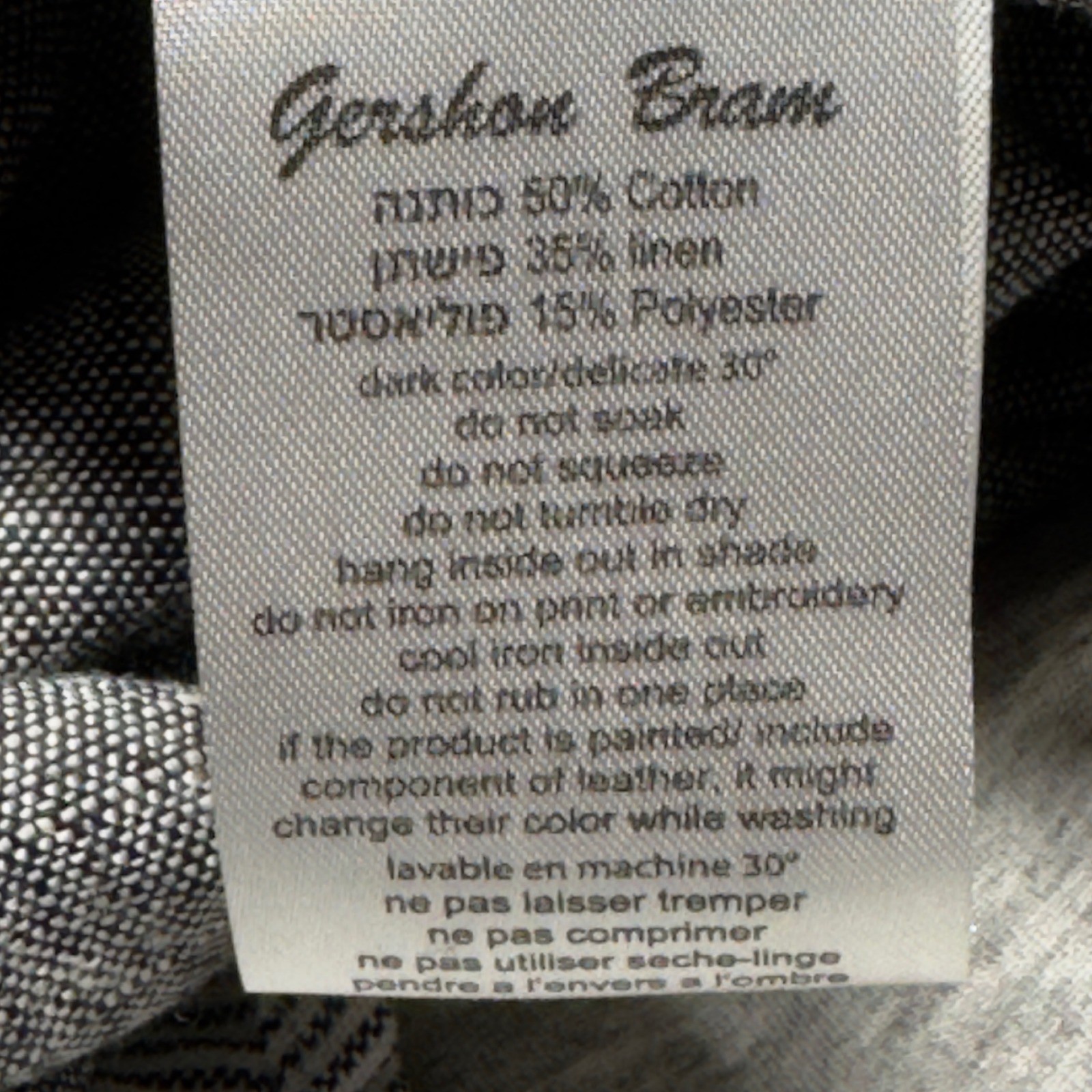 Gershon Bram Bottle Dress Linen Blend Gray Large Layered Colorblock Lagenlook