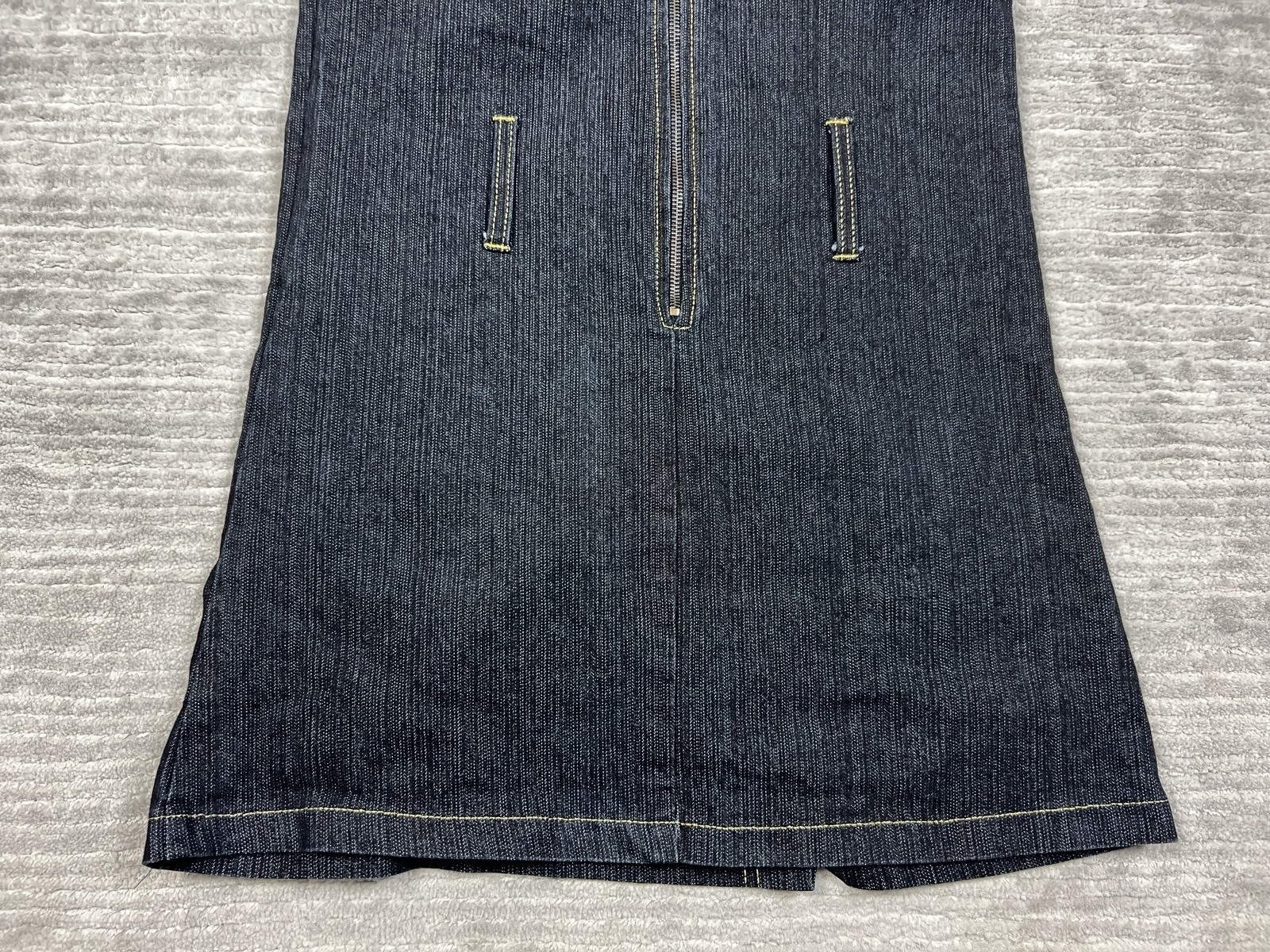 Gold Flava Dress Womens Medium Blue Denim Dark Wash Mini Cotton Blend