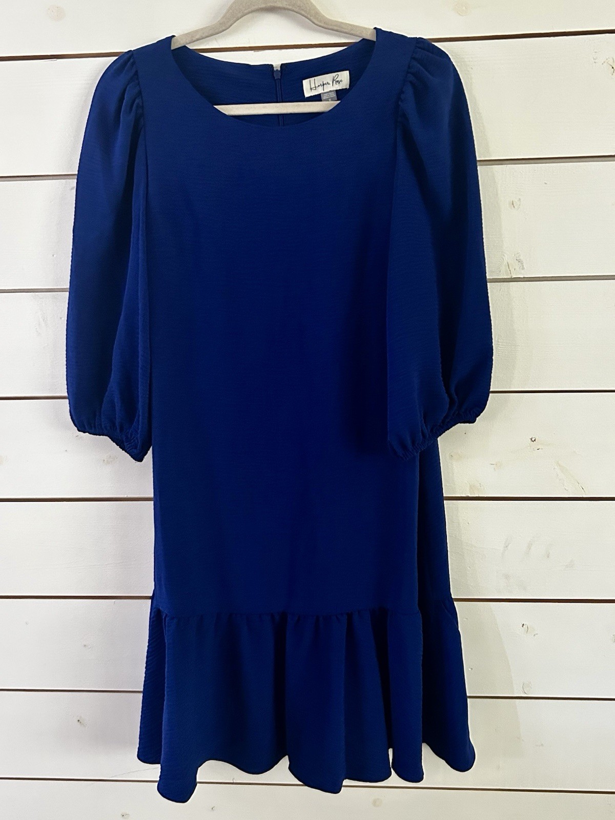 Harper Rose Ultramarine Balloon Sleeve Shift Dress Back Zipper Women’s 10