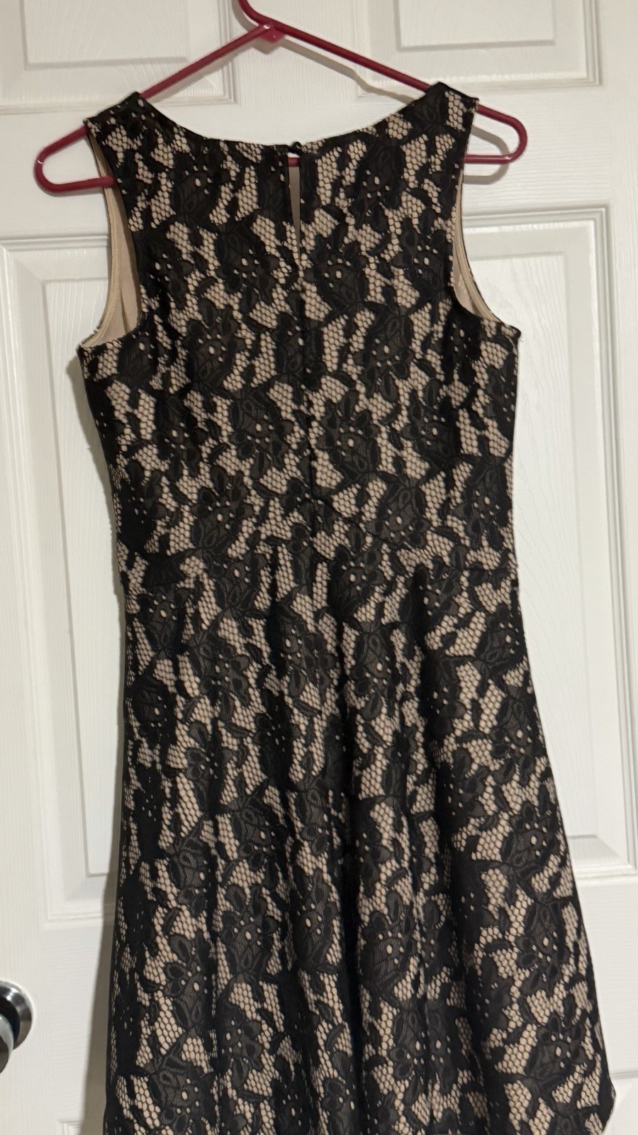Blue Rain Dress with Black Overlay and beige size Large