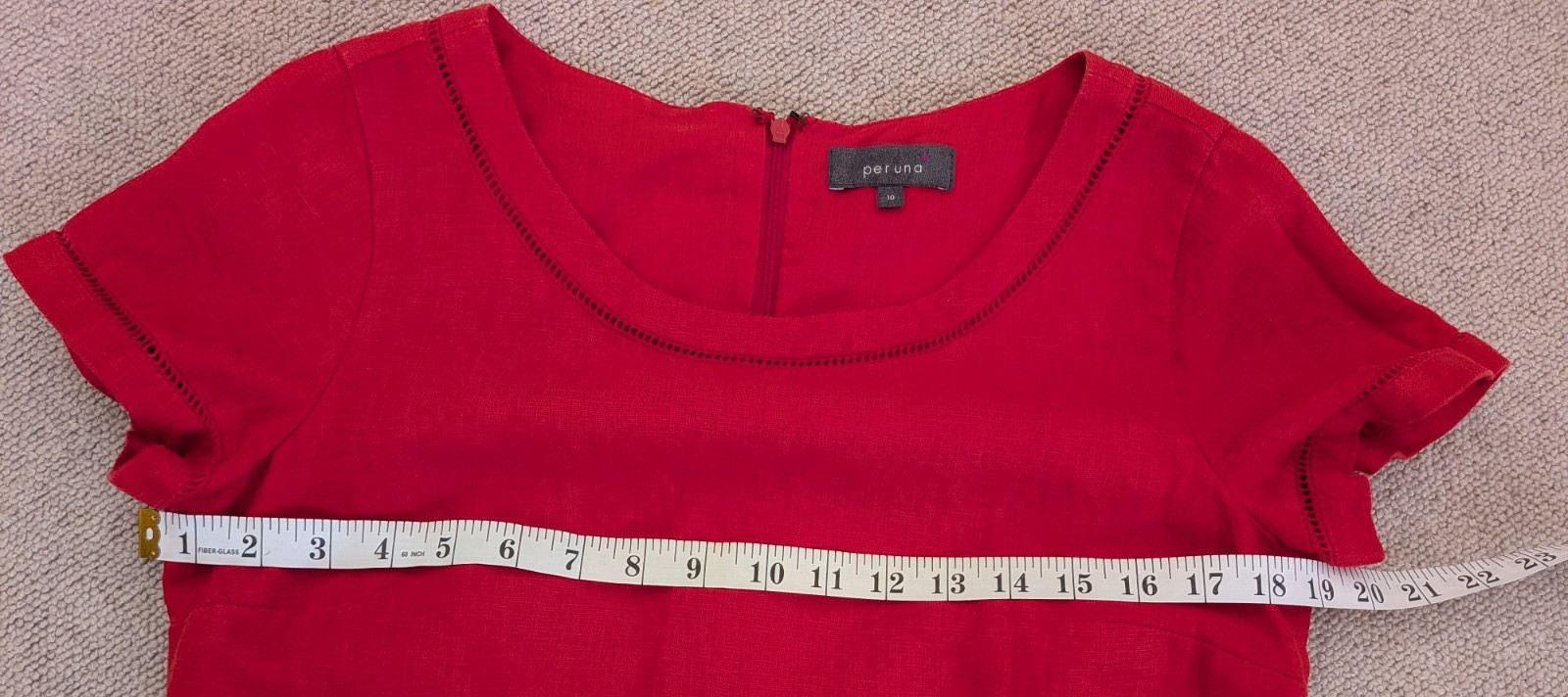 Per Una Y2K linen shift dress embroidered hemline size 10 Marks & Spencer