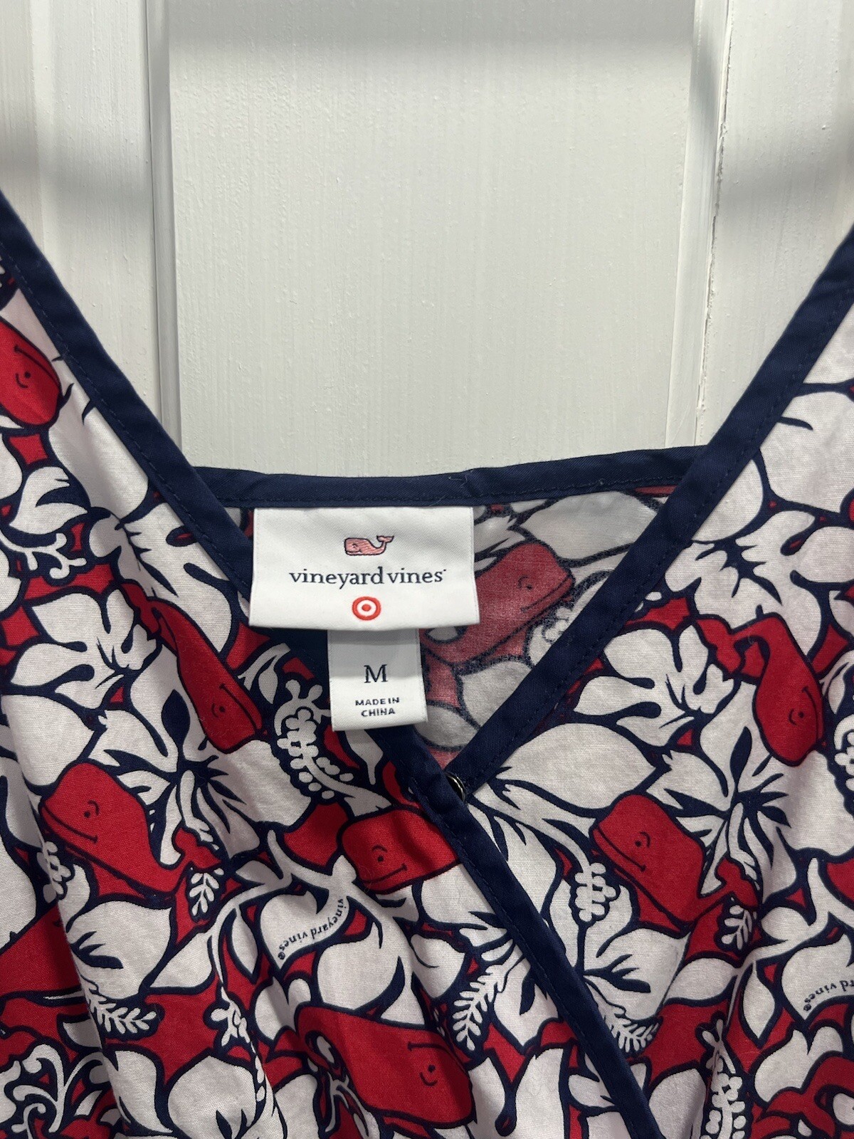 VINEYARD VINES for Target Red White Blue Hibiscus Dress SIZE MEDIUM Pre Loved.