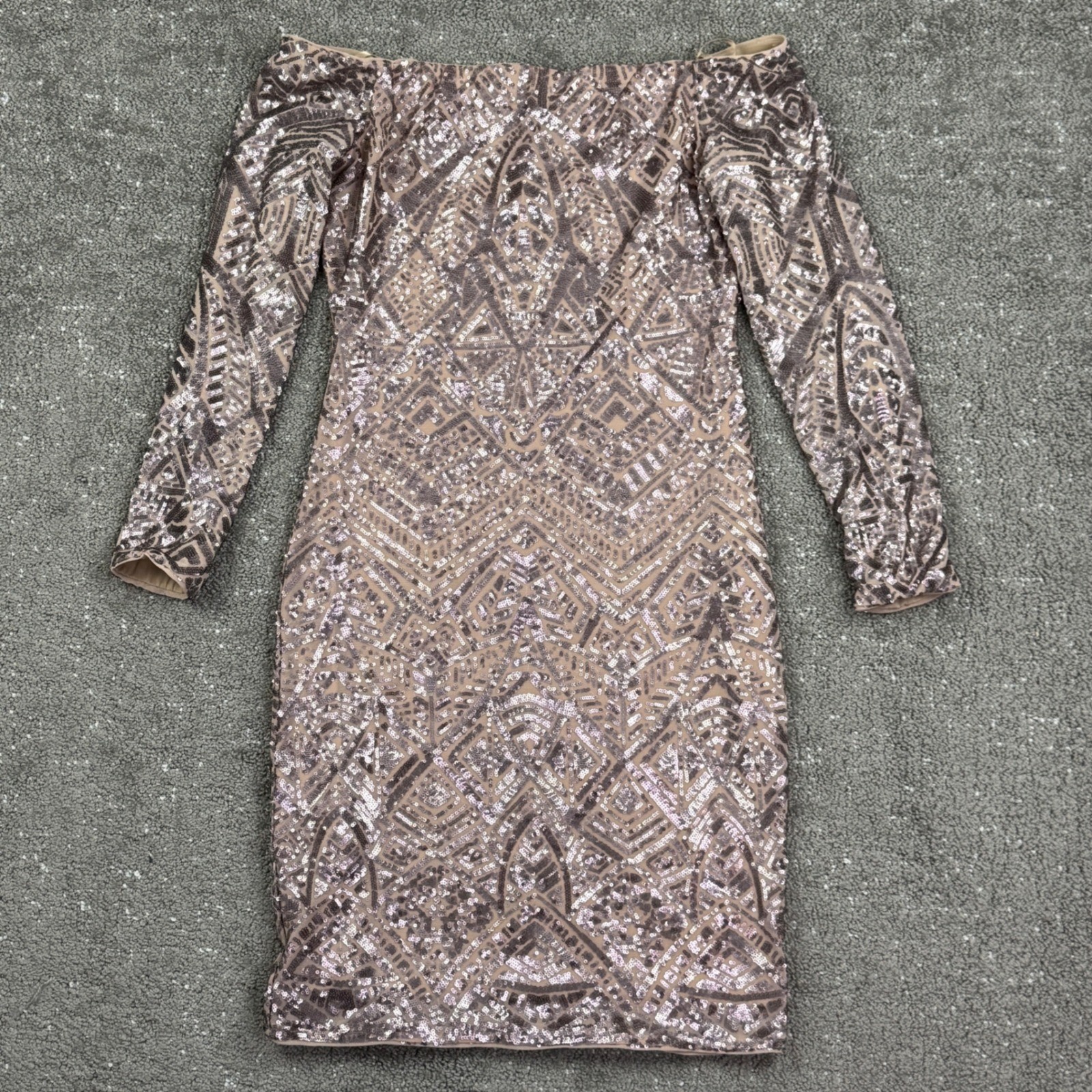BCBGMAXAZRIA Eunice Sequin Off Shoulder Cocktail Dress Women’s M