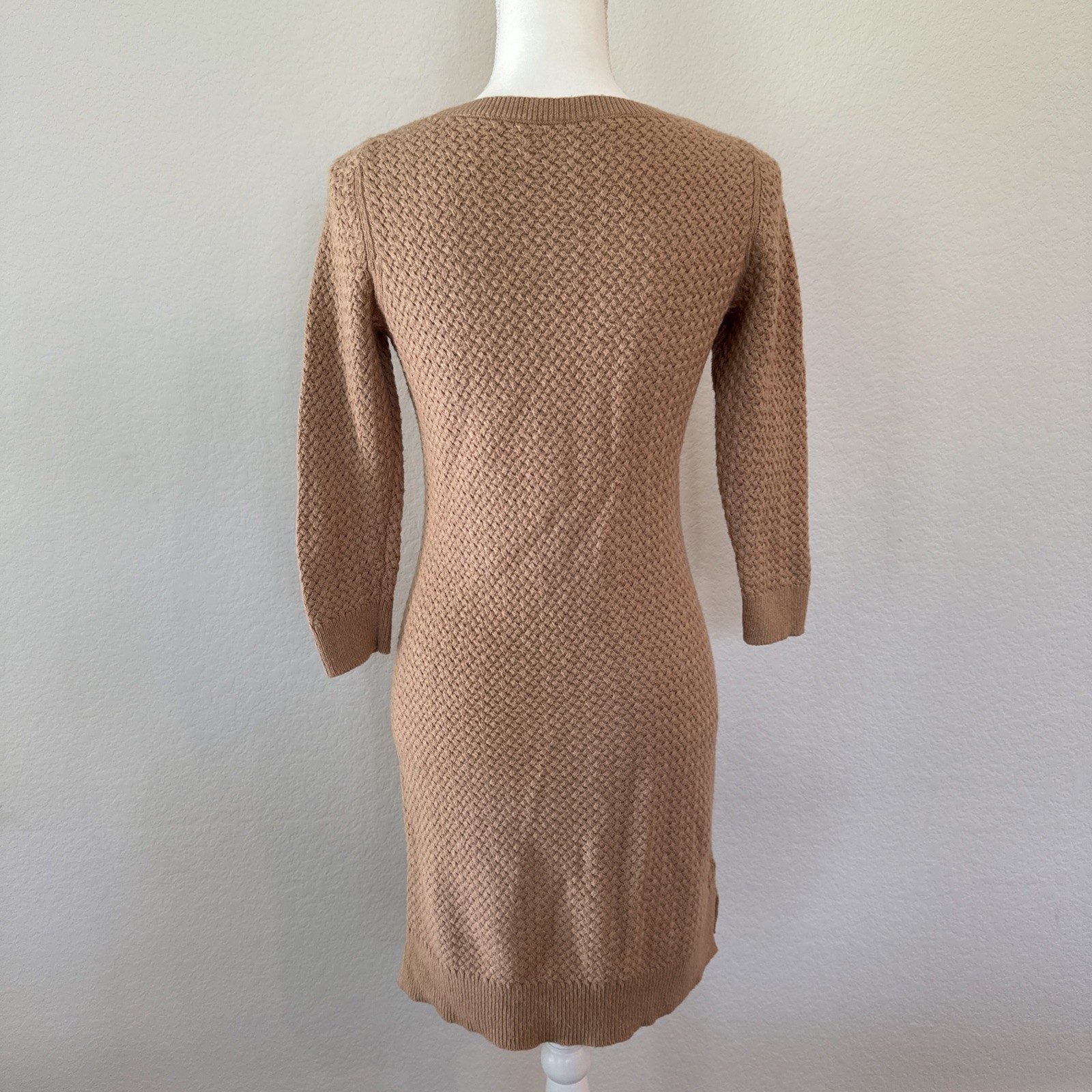 Ann Taylor LOFT Sweater Dress Petite Small Tan Camel Hair Blend