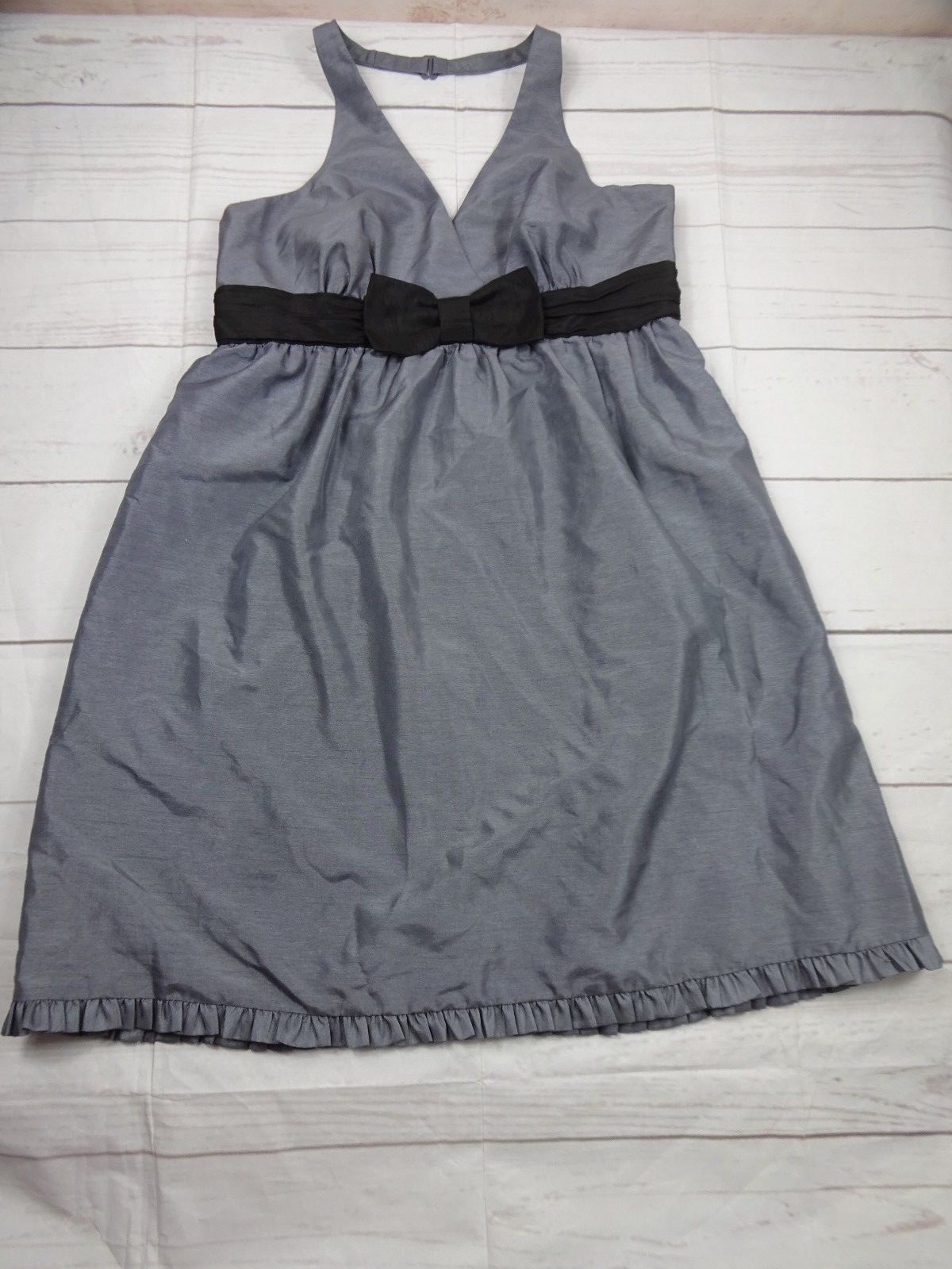 Kensie Girl Halter Style Grey And Back Size M Party Dress W/Bow And Ruffle