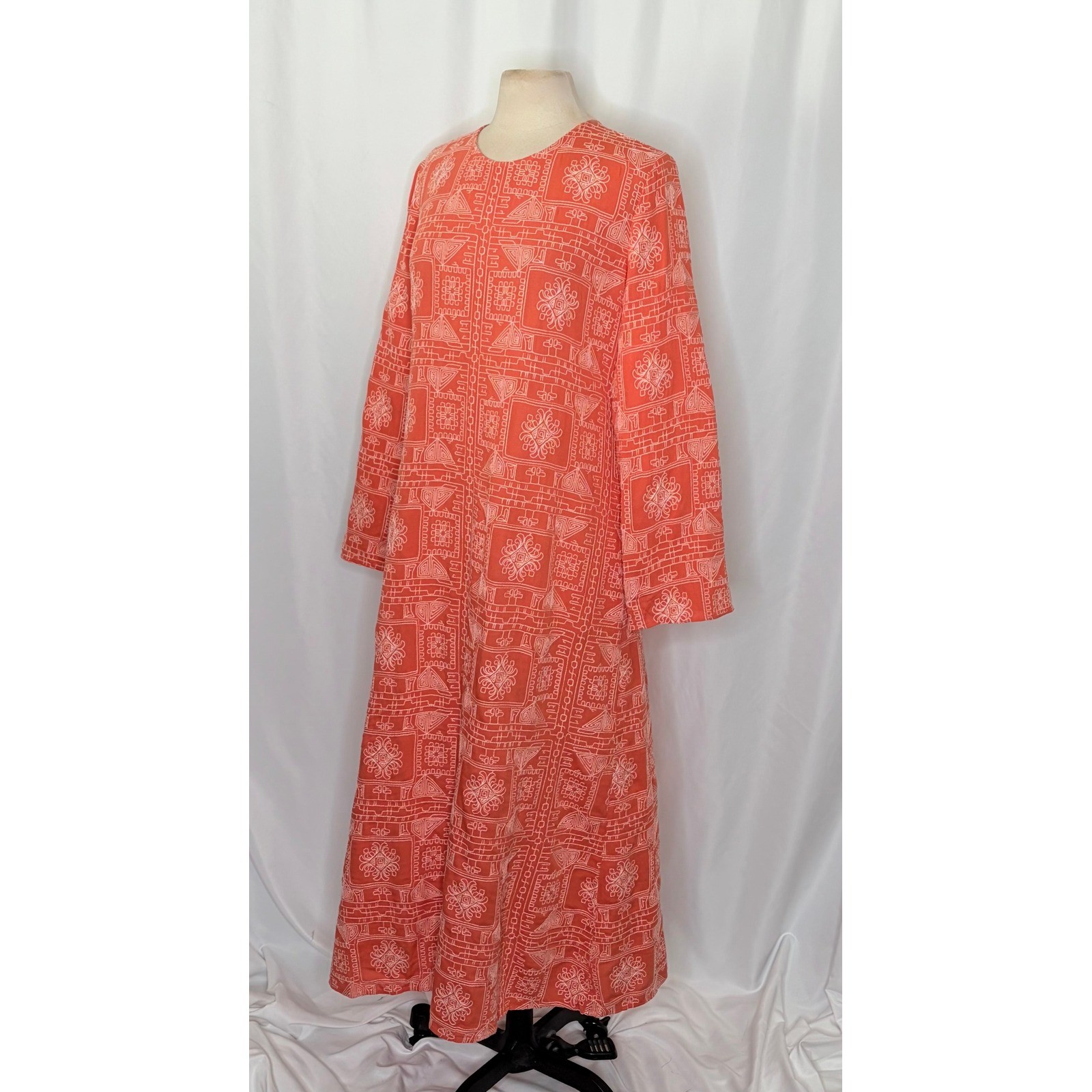 NWT!! ZARA Embroidered Dress Orange Vacation Beach Open Back Blogger Favorite XL