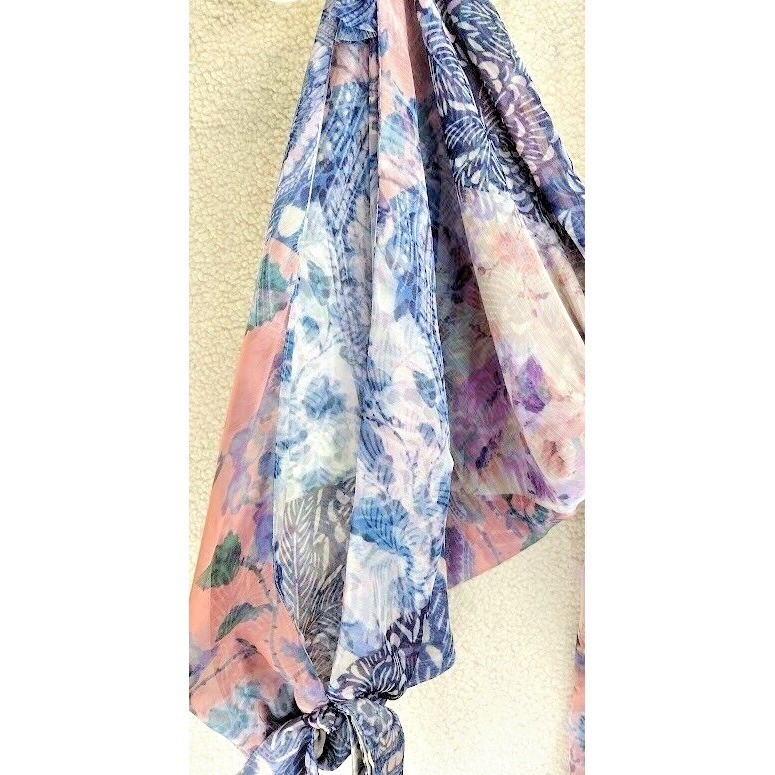 MISA Los Angeles Floral Tiered Midi Dress XS Bohemian Cold Shoulder Purple